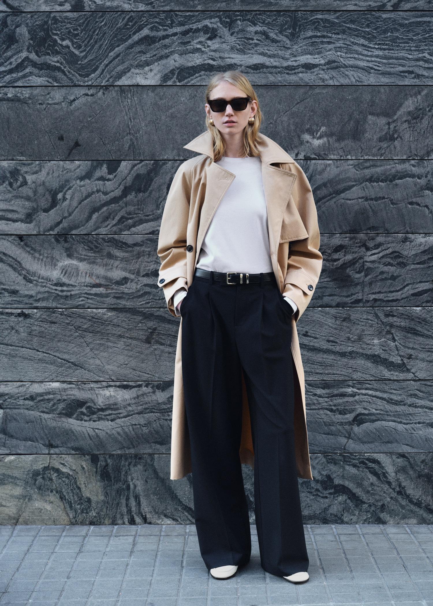 Wide-leg pleated pants - Women | MANGO USA Product Image