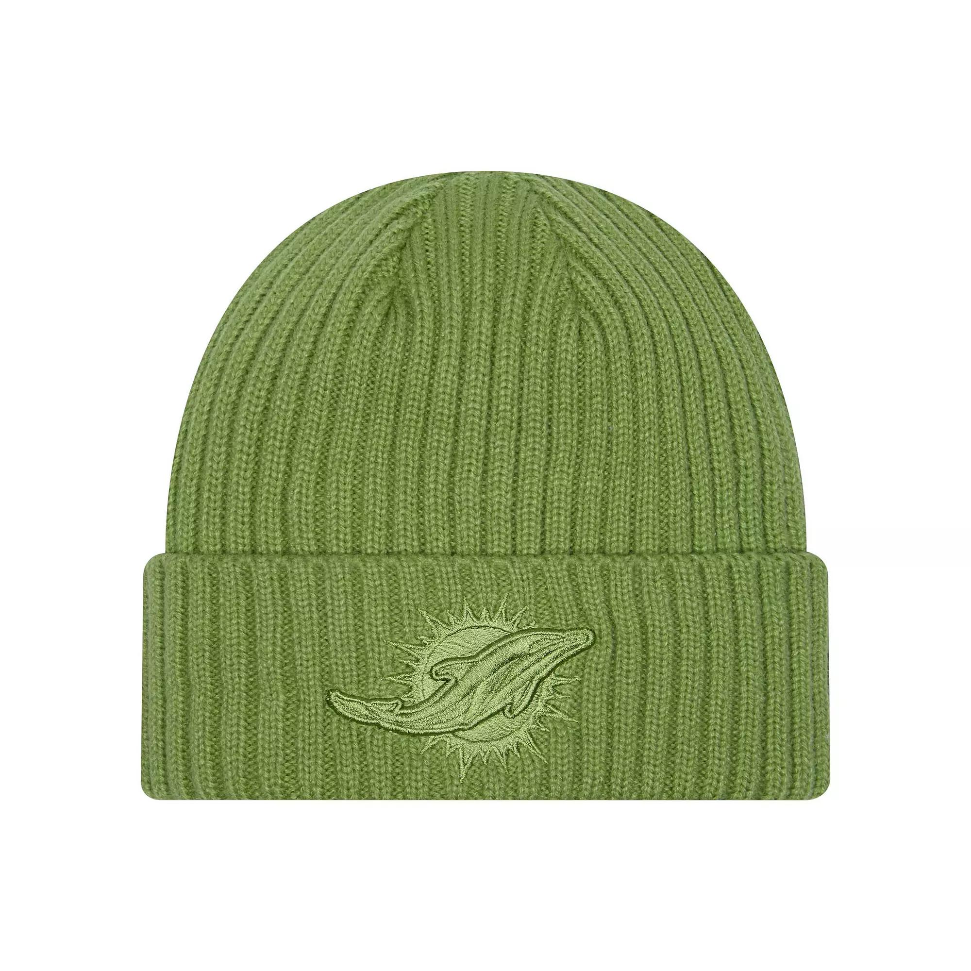 Men's New Era Green Miami Dolphins Color Pack Cuffed Knit Hat Product Image