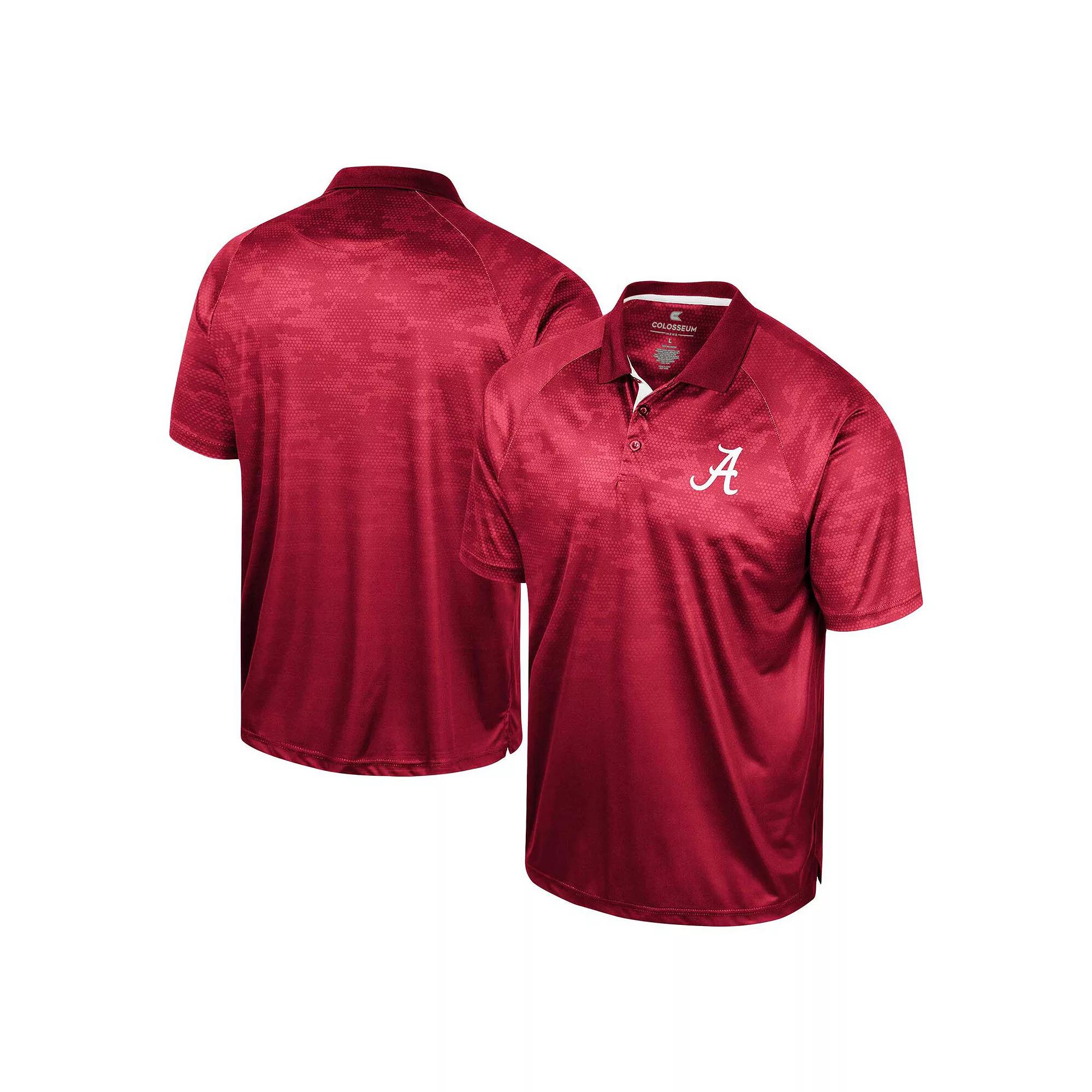 Men's Colosseum Crimson Alabama Crimson Tide Honeycomb Raglan Polo,  Product Image