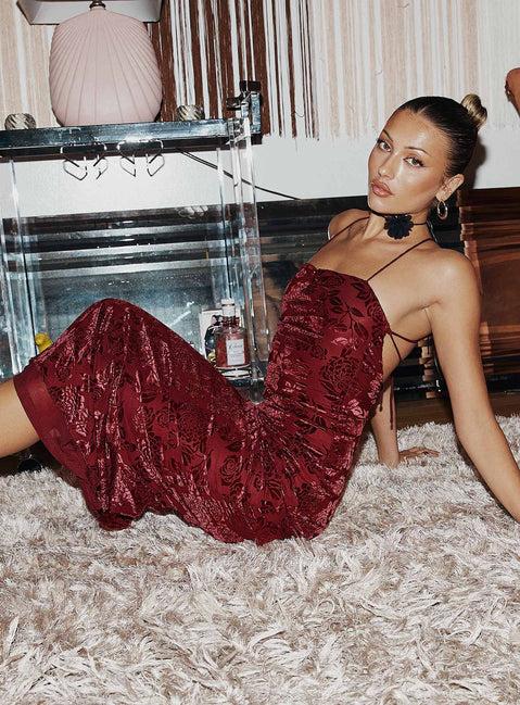 Zotta Maxi Dress Burgundy Product Image