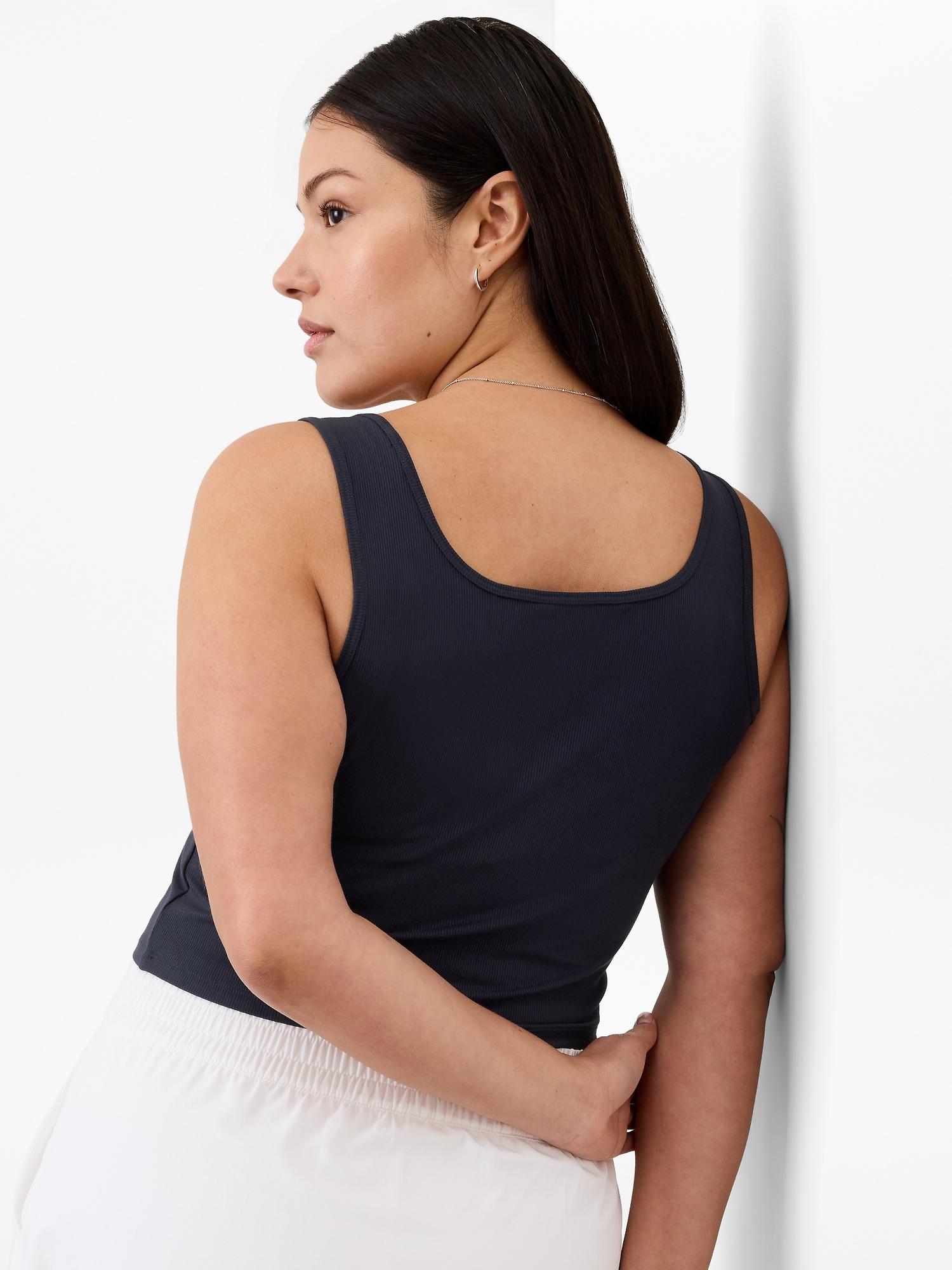 Signature Rib Square Neck Crop Tank Product Image