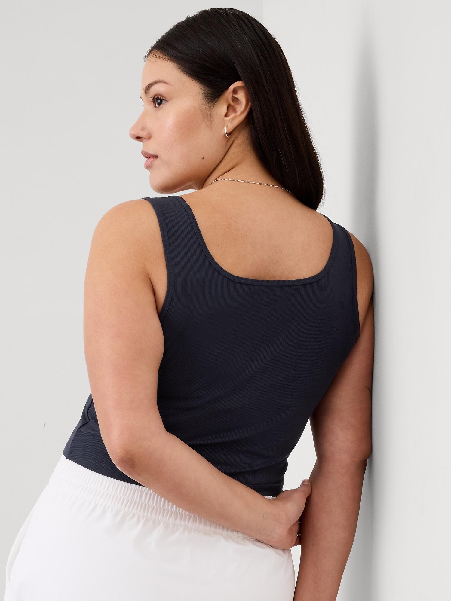 Signature Rib Square Neck Crop Tank Product Image