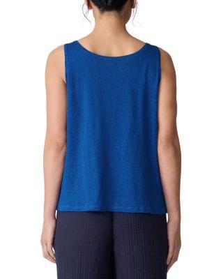 Scoop Neck Linen Tank Top Product Image