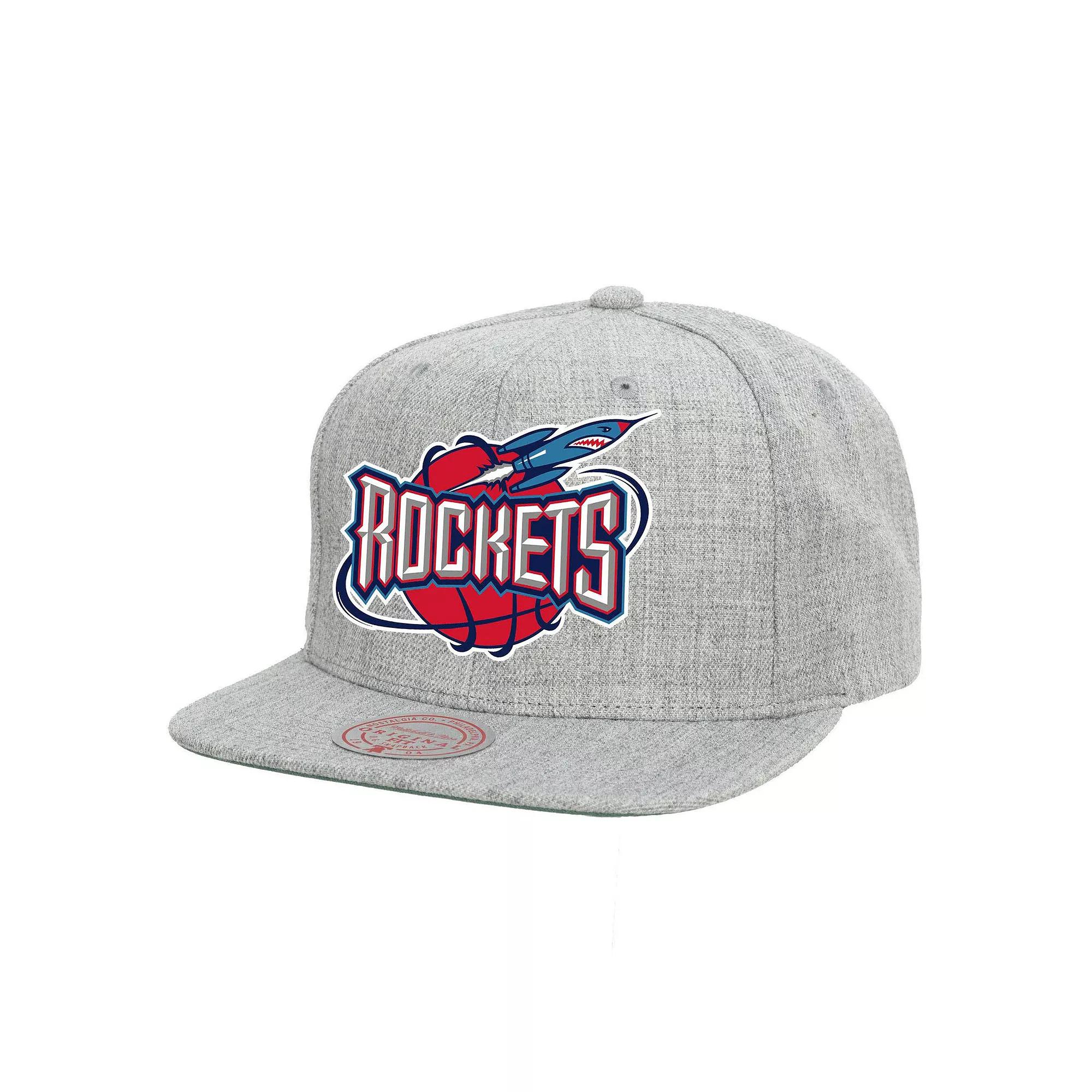 Men's Mitchell & Ness Heather Gray Houston Rockets Hardwood Classics 2.0 Snapback Hat, Grey Product Image