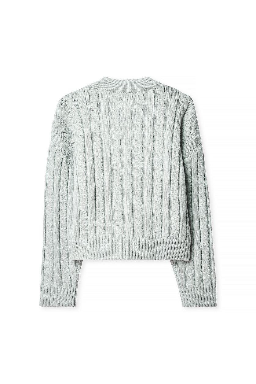 Cable Knitted Wrap Sweater Product Image
