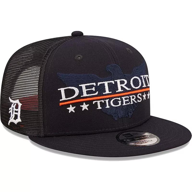 Men's New Era Navy/Black Detroit Tigers Patriot Trucker 9FIFTY Snapback Hat, Blue Product Image