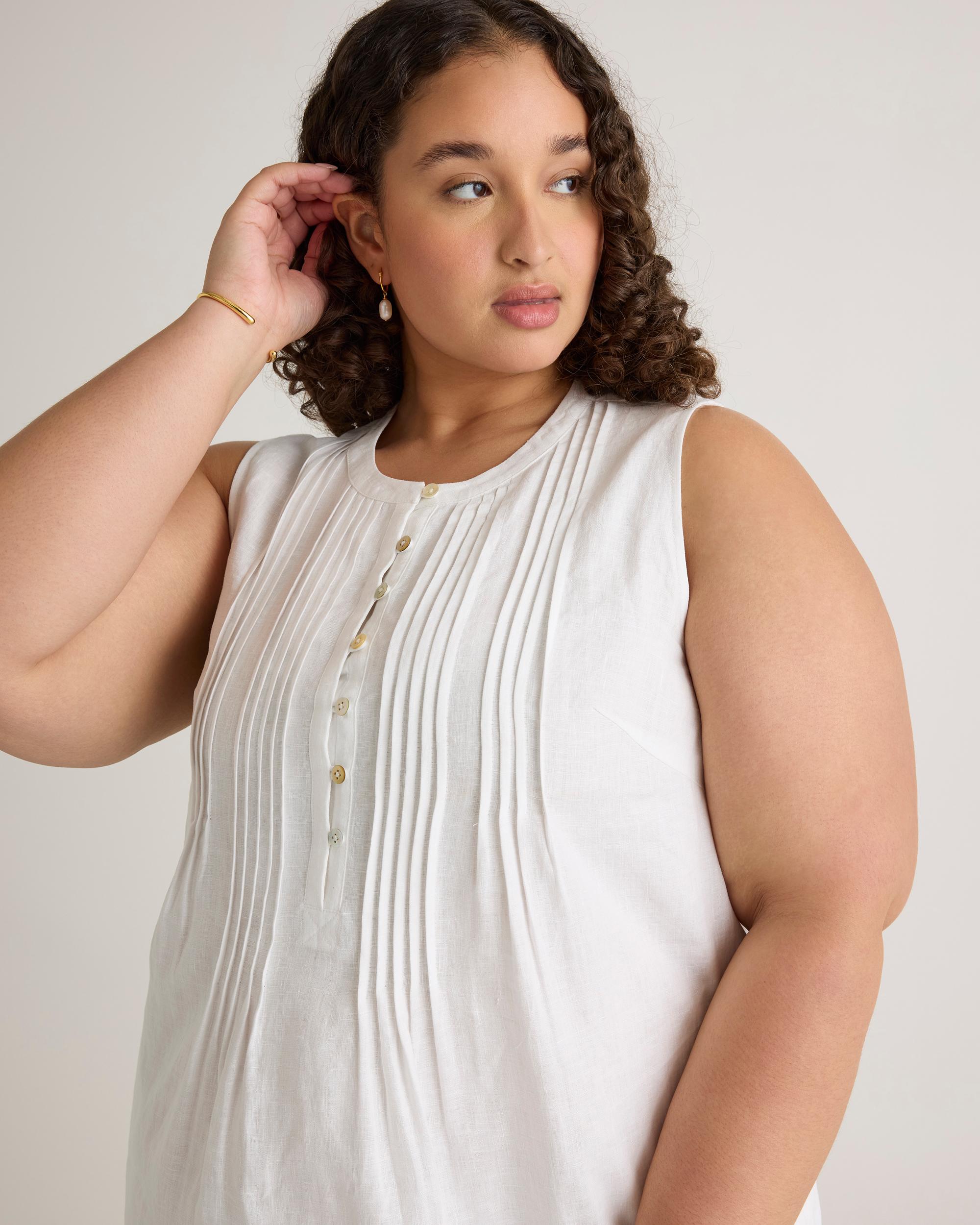 Quince | Women's 100% European Linen Sleeveless Swing Dress Product Image