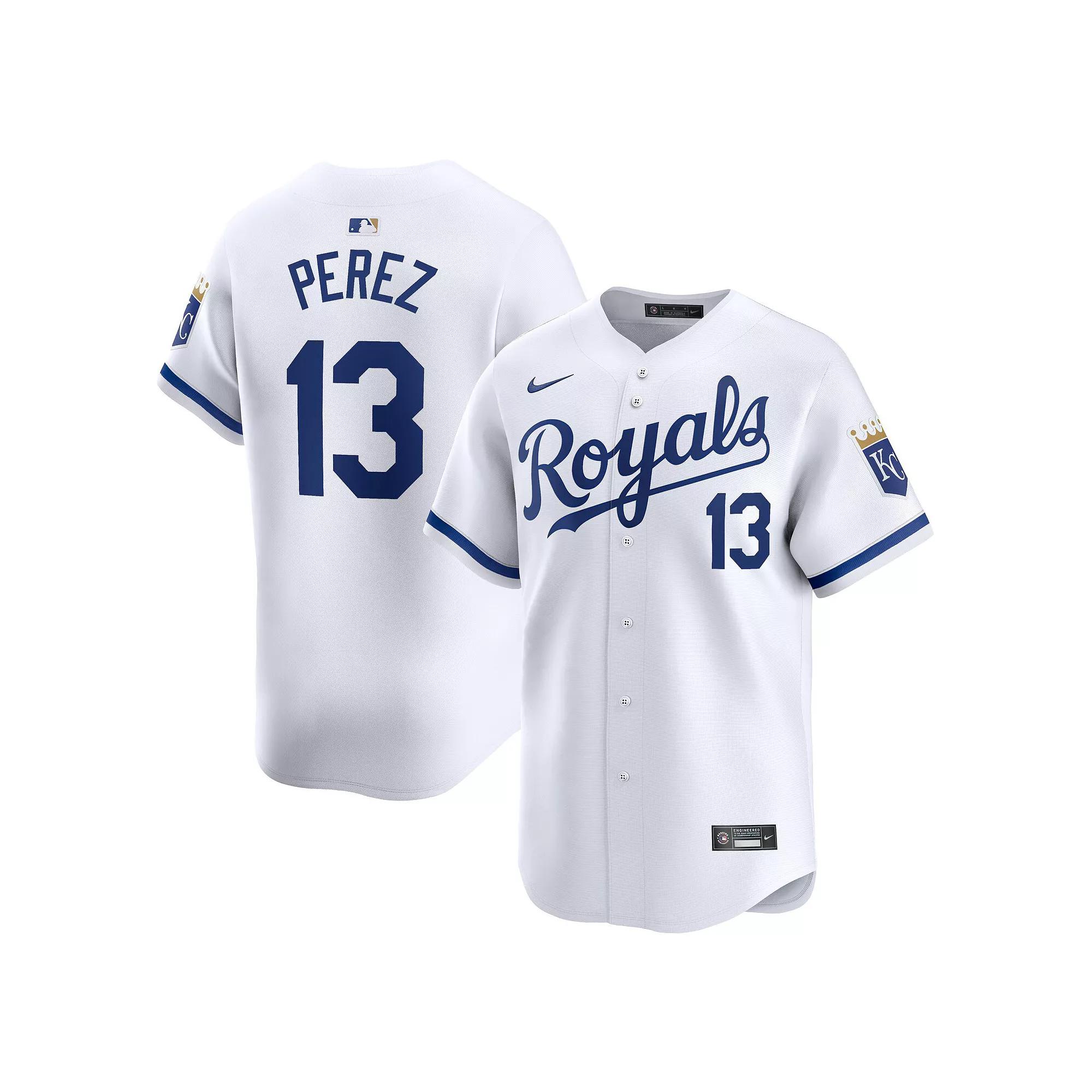 Men's Nike Salvador Perez White Kansas City Royals Home Limited Player Jersey,  Product Image