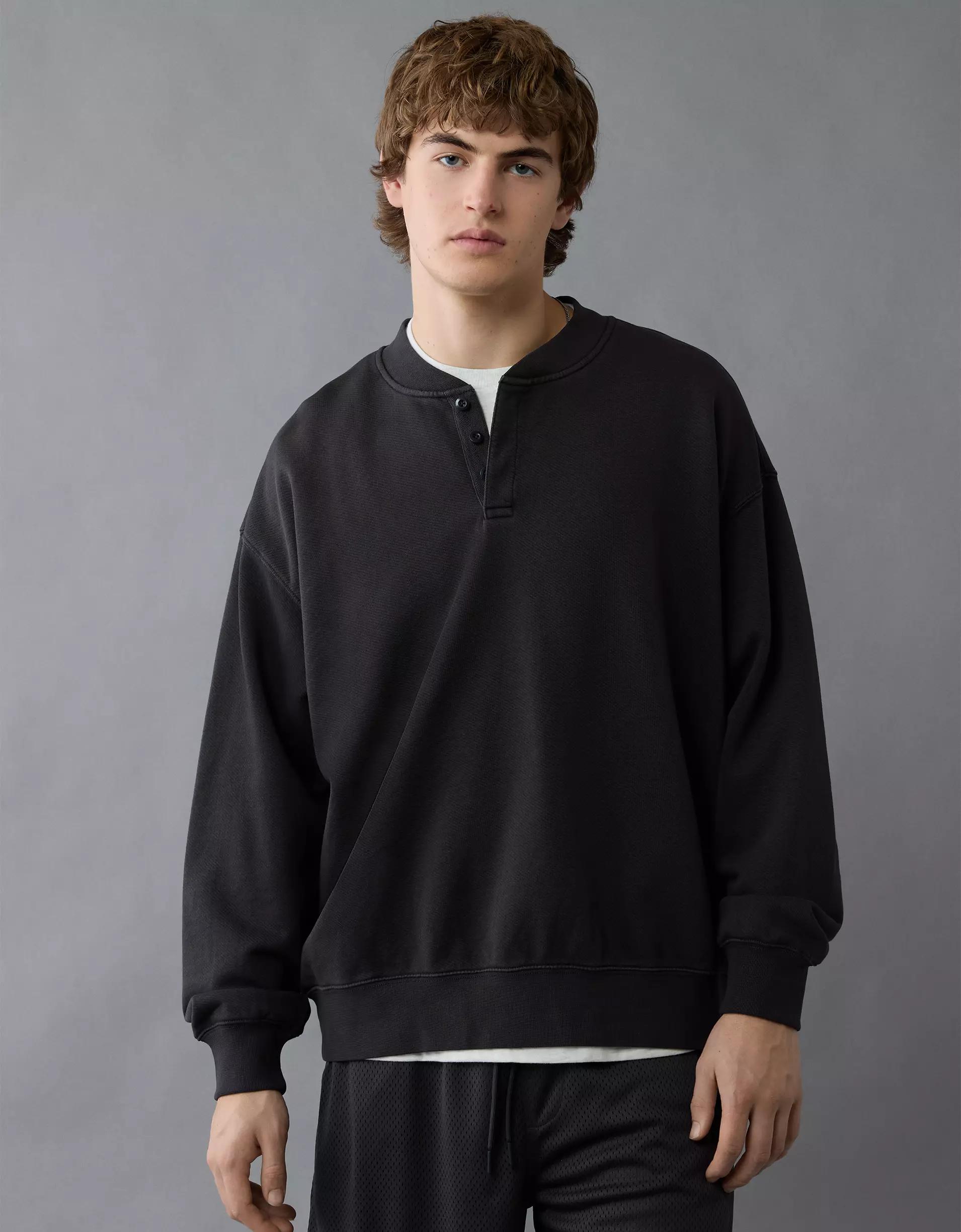 AE Henley Sweatshirt Product Image