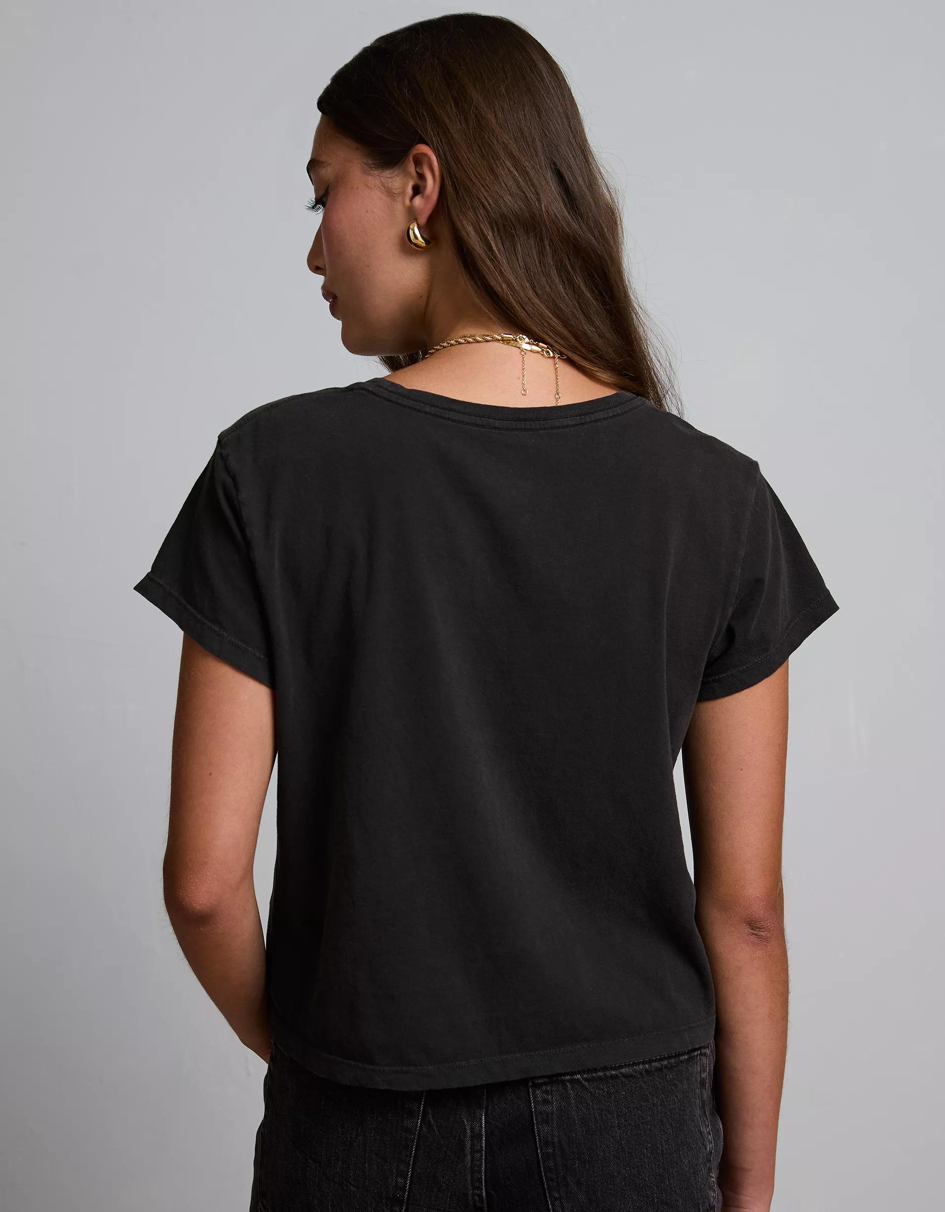AE77 Premium Boxy Cropped Crewneck T-Shirt Product Image
