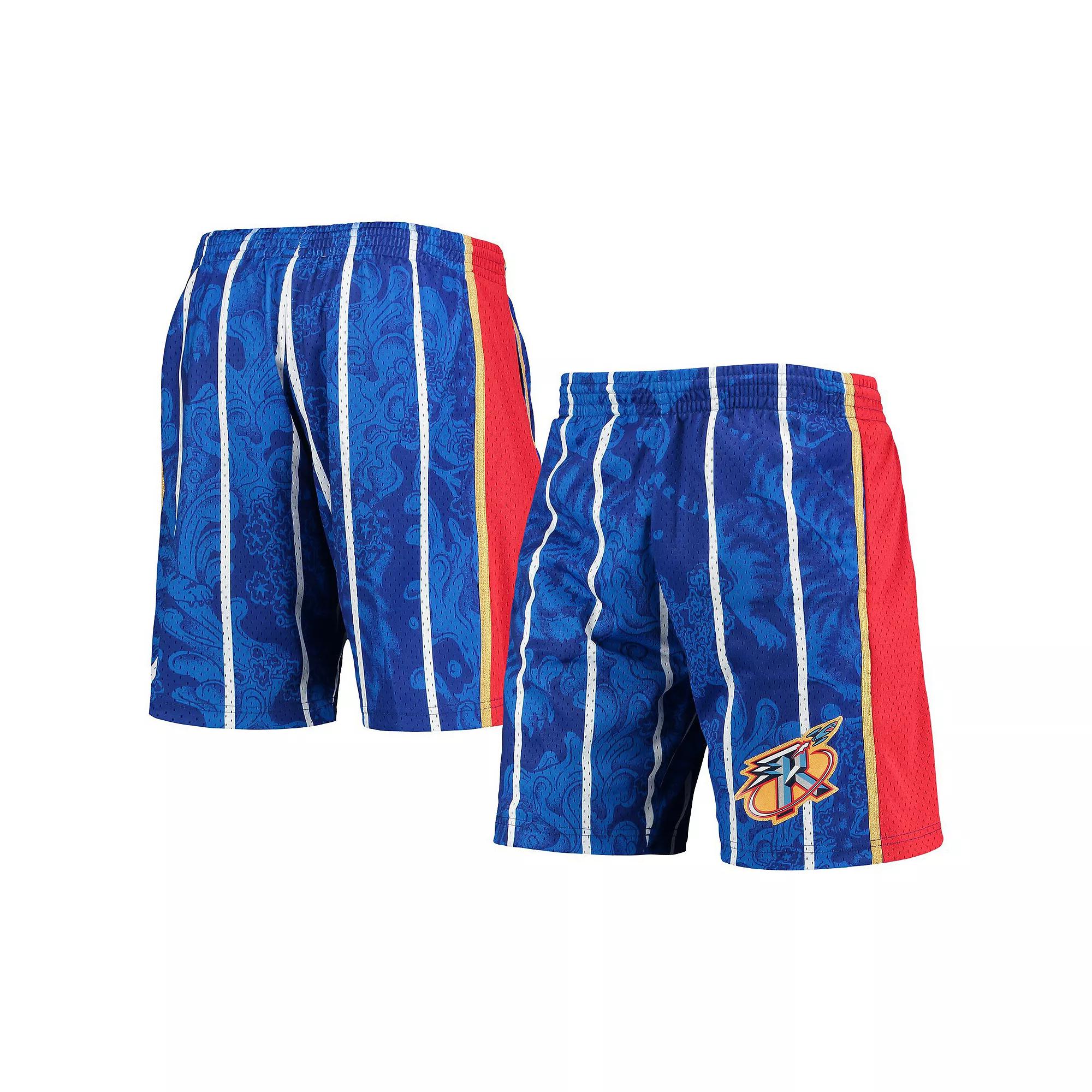 Men's Mitchell & Ness Blue Houston Rockets Hardwood Classics Lunar New Year Swingman Shorts, Size: 2XL Product Image