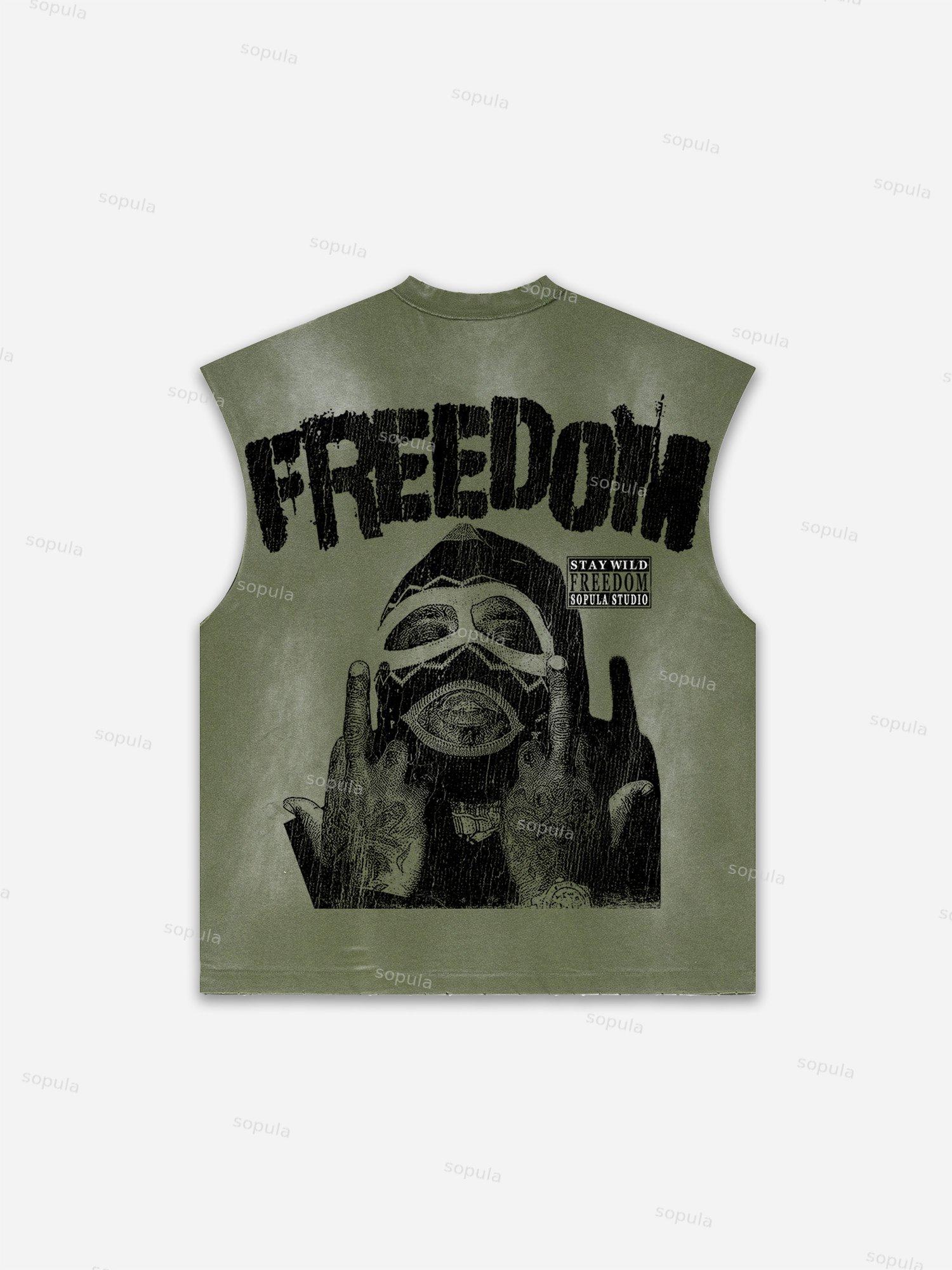 Cowboy Rodeo Graphic Print Distressed Tank Top Product Image