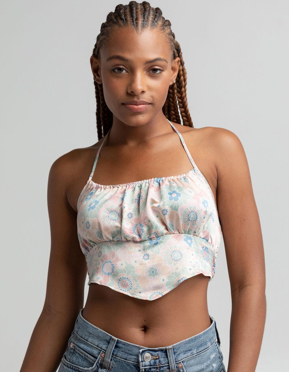 WEST OF MELROSE Womens Hankerchief Satin Cami - MULTI Product Image