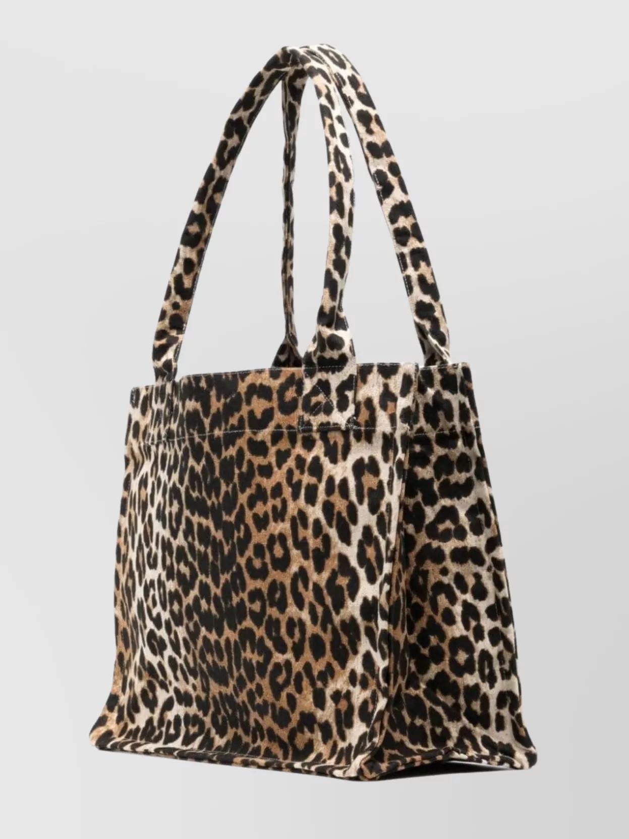 large leopard-print canvas tote bag Product Image