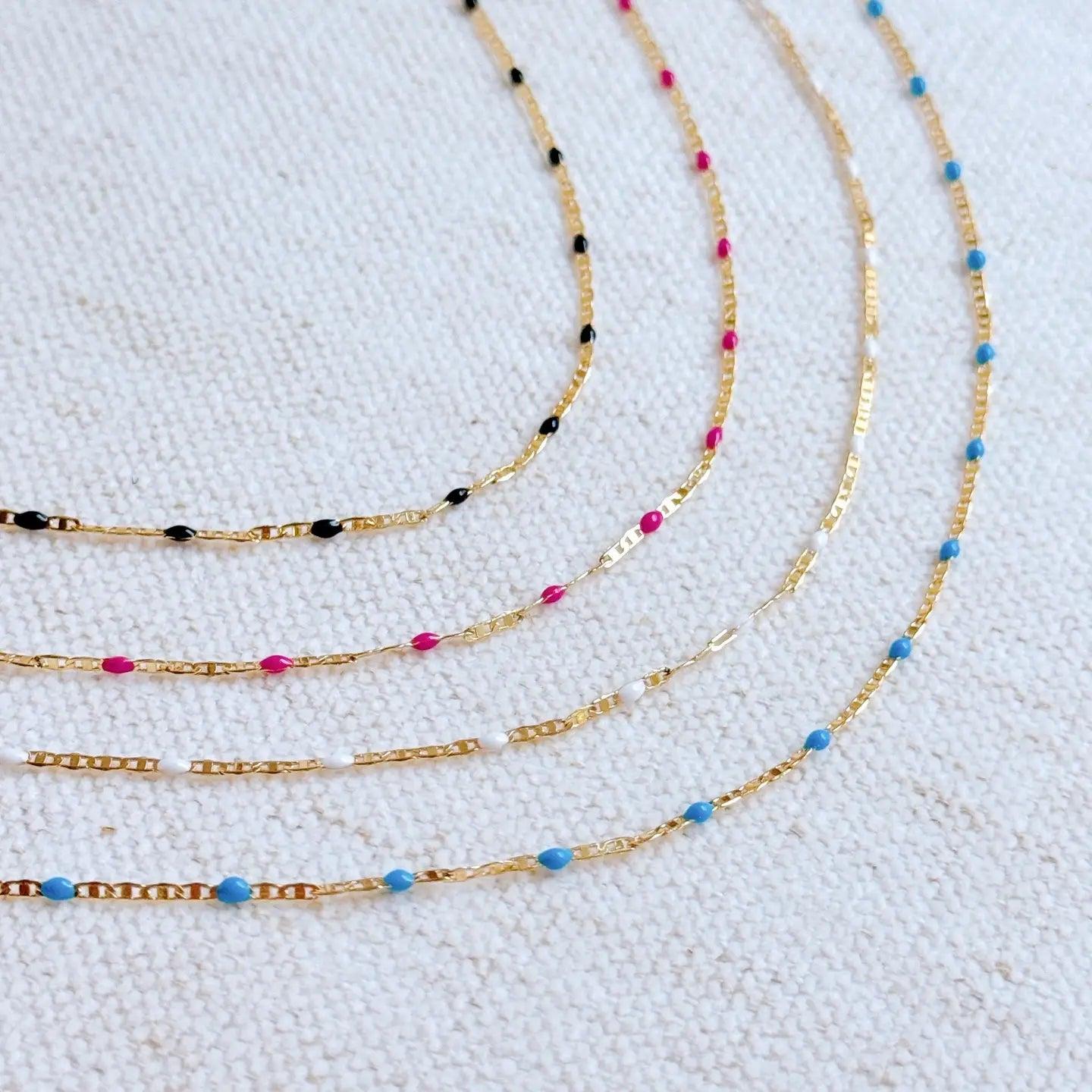 Color Pop Chain Necklace - Blue Product Image