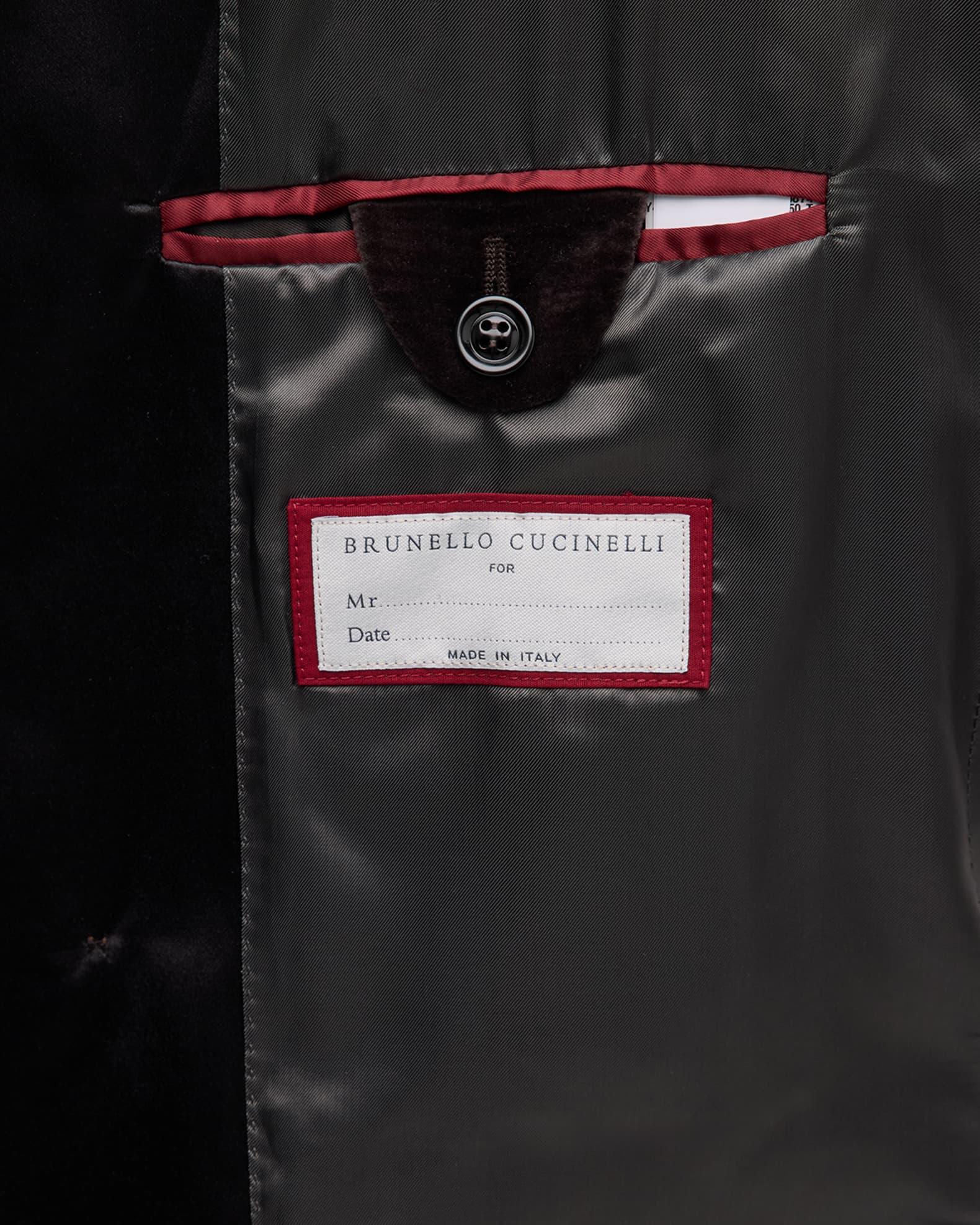 Men's Velvet Satin-Lapel Double-Breasted Dinner Jacket Product Image