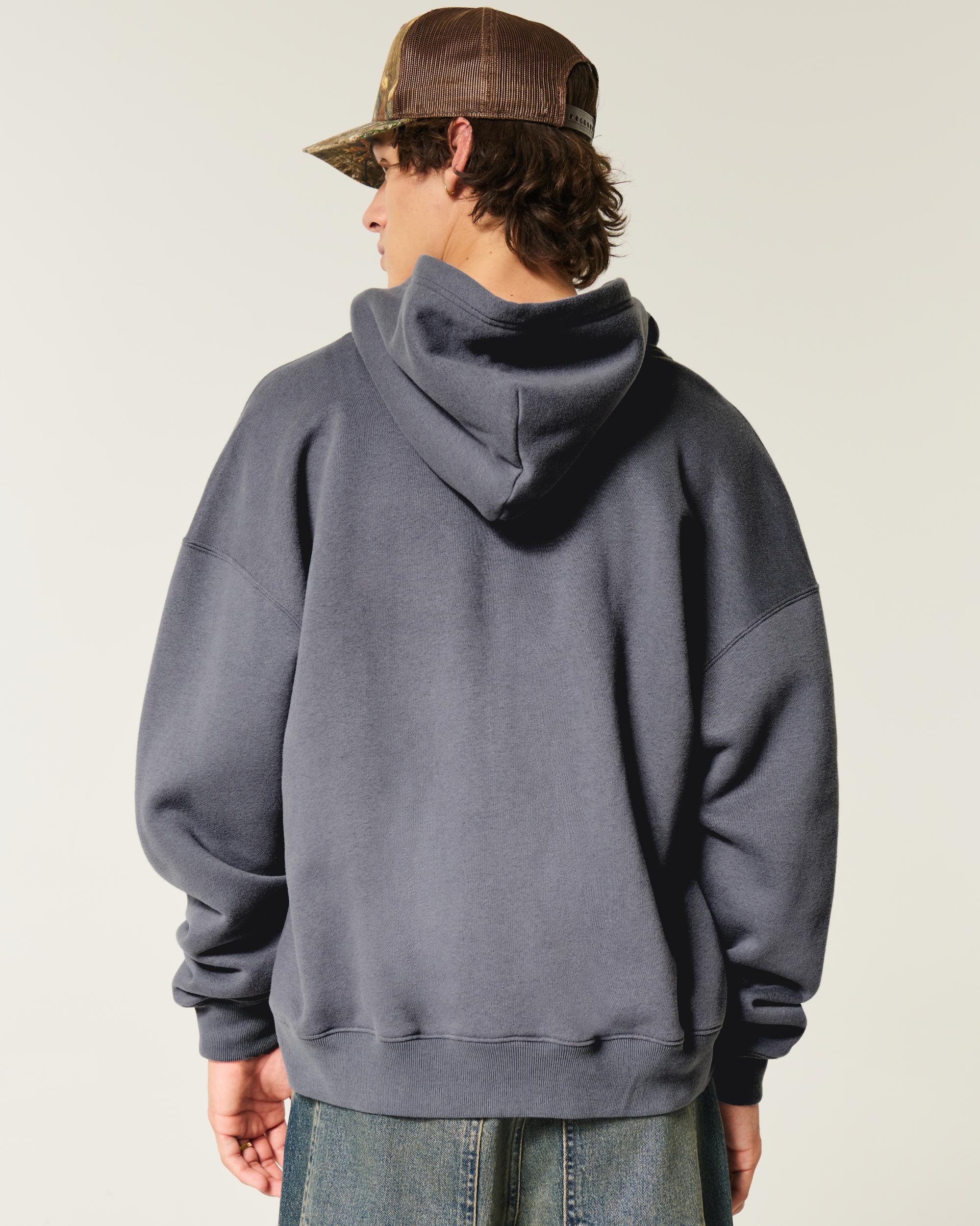 Boxy Number Graphic Zip-Up Hoodie Product Image