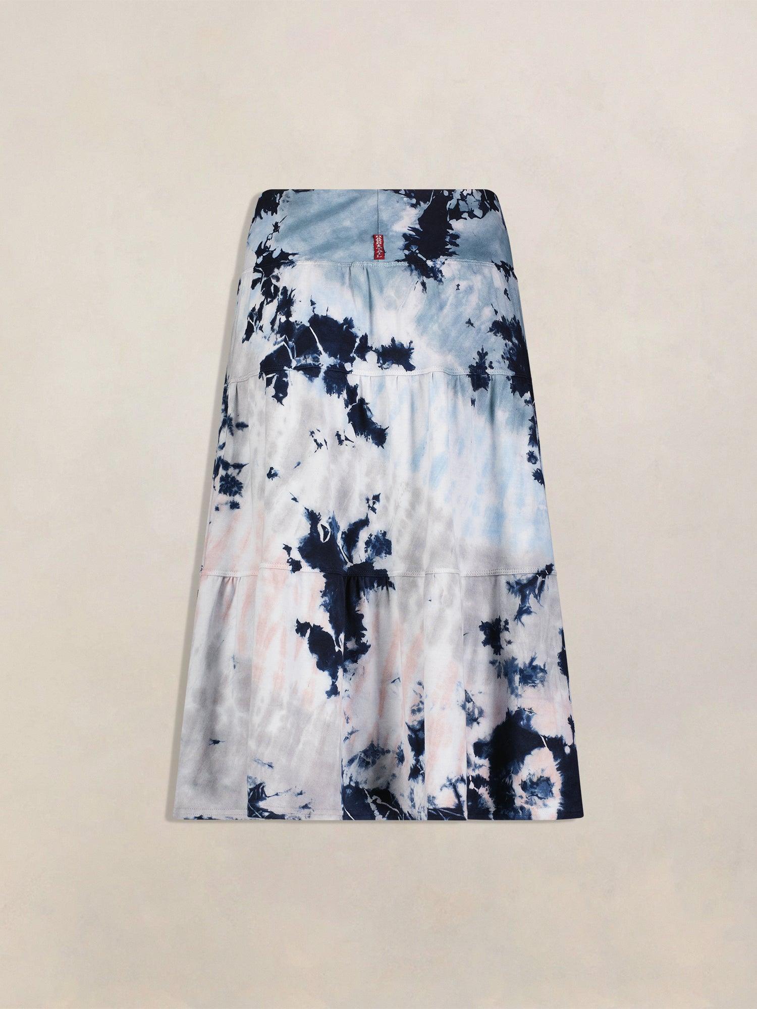 Hard Tail Tiered Knee Length Skirt T-229 Product Image