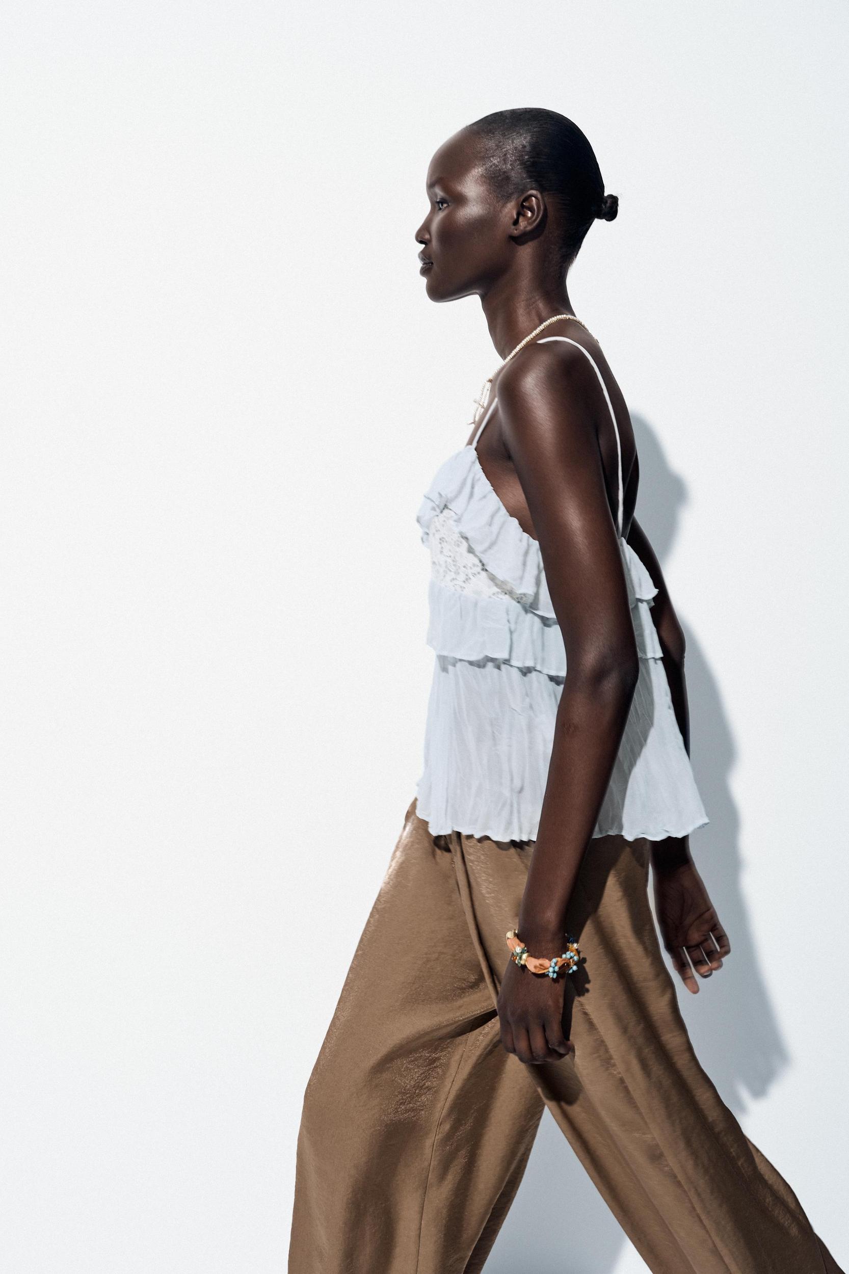 RUFFLED CRINKLE EFFECT TOP Product Image