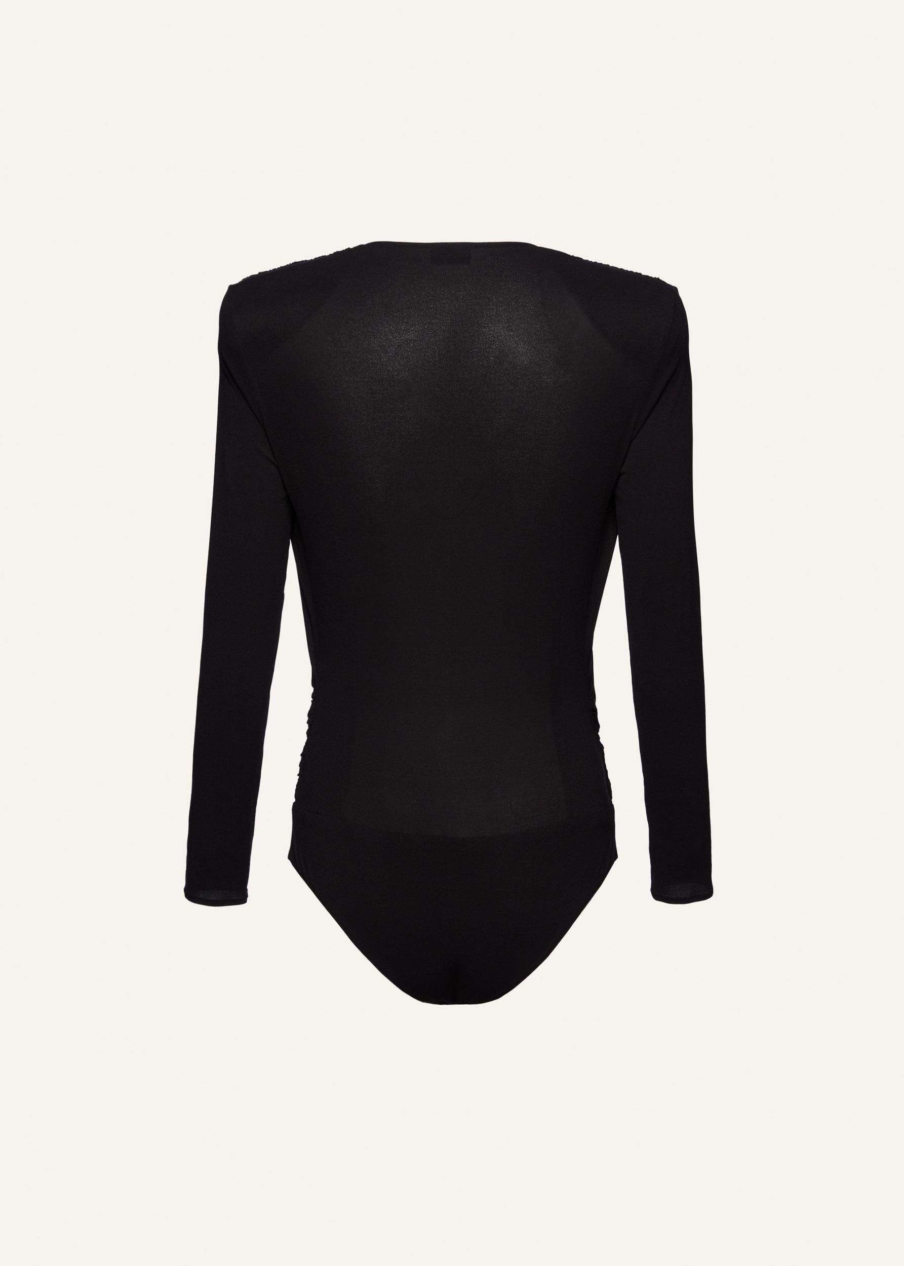 Draped bodysuit in black Product Image