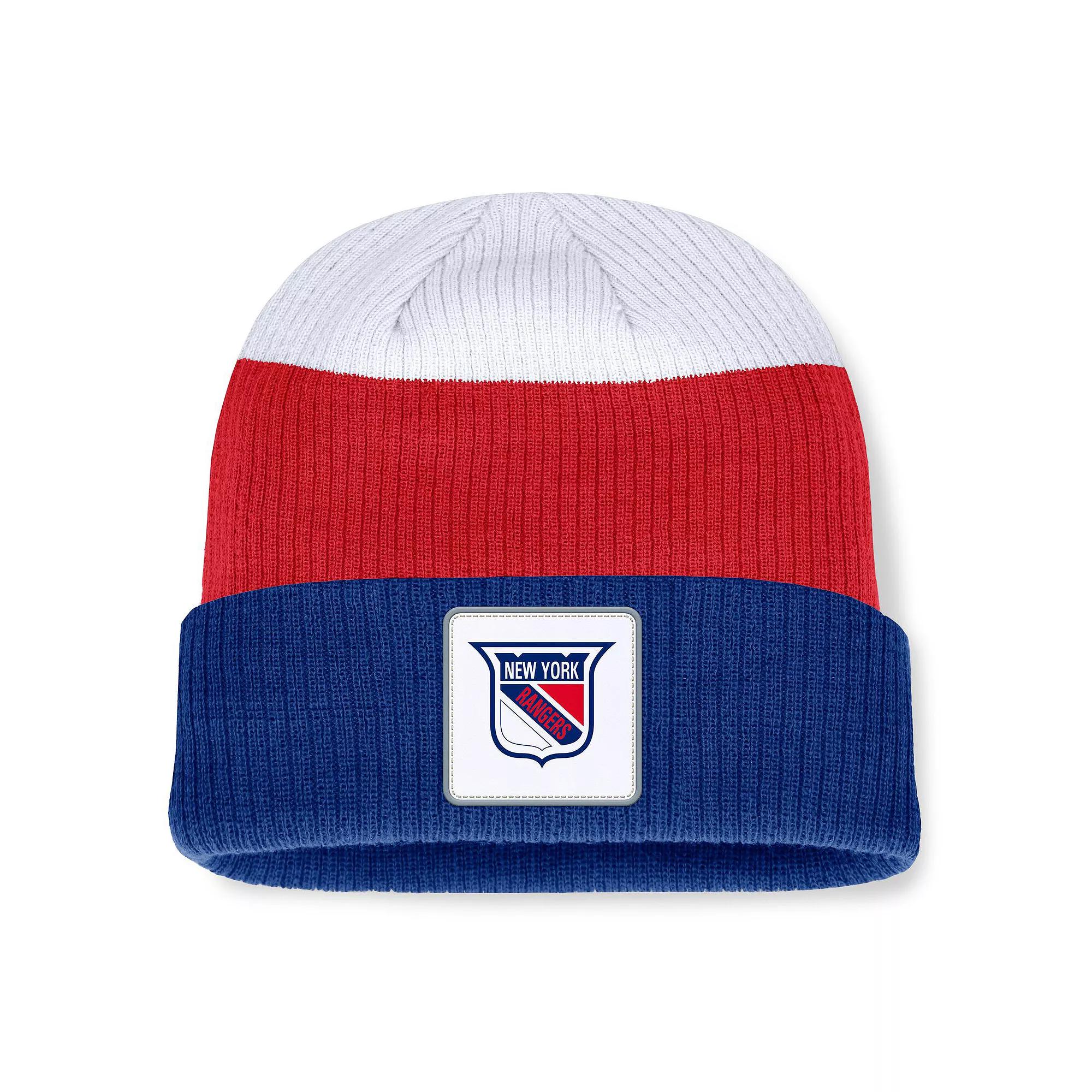 Men's Fanatics  Royal New York Rangers Retro Colorblock Cuffed Knit Hat, Ran Blue Product Image