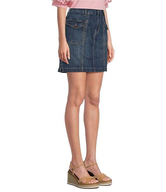 Code Bleu Stretch Denim Mid Rise Skort Product Image