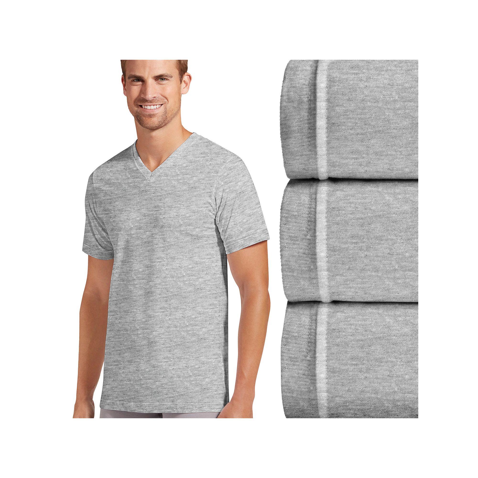 Mens Jockey Classic 3-pack V-Neck Tees Gray Grey Product Image