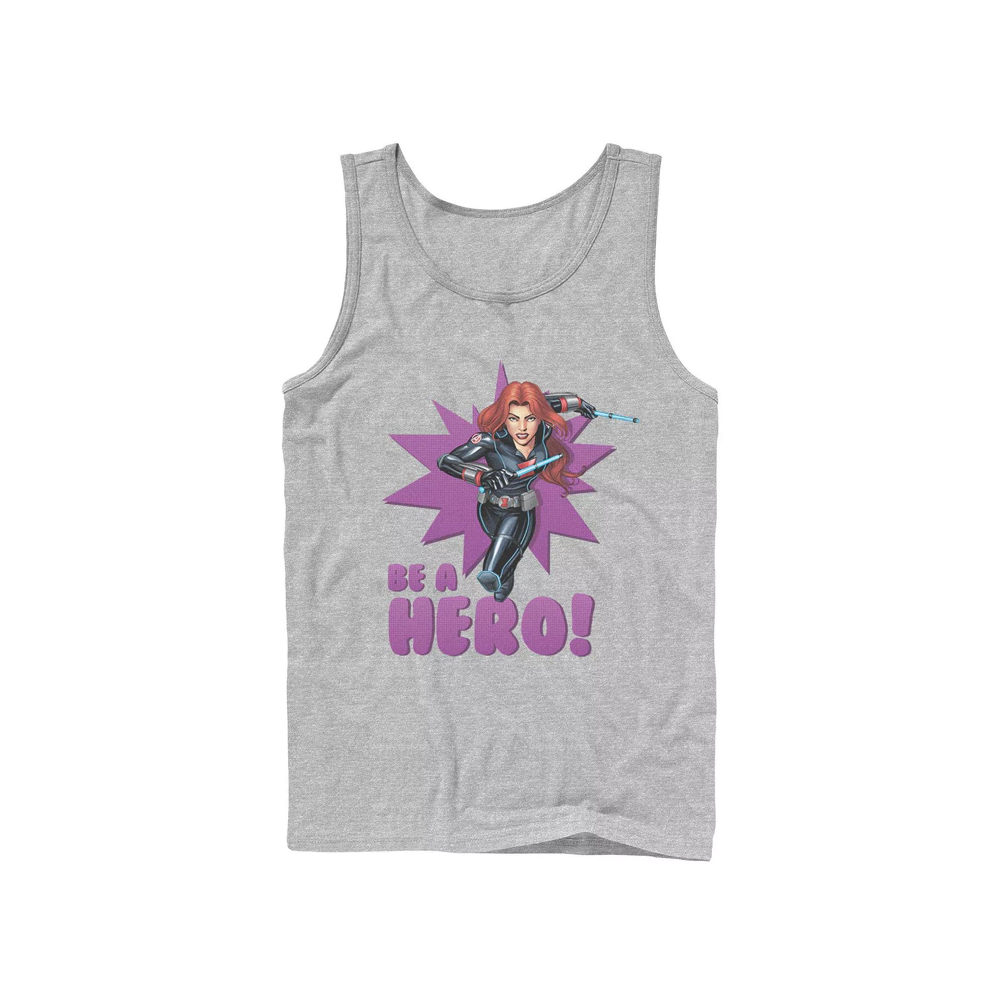Men's Marvel Black Widow Avengers Assemble BE A HERO! Tank Top,  Product Image