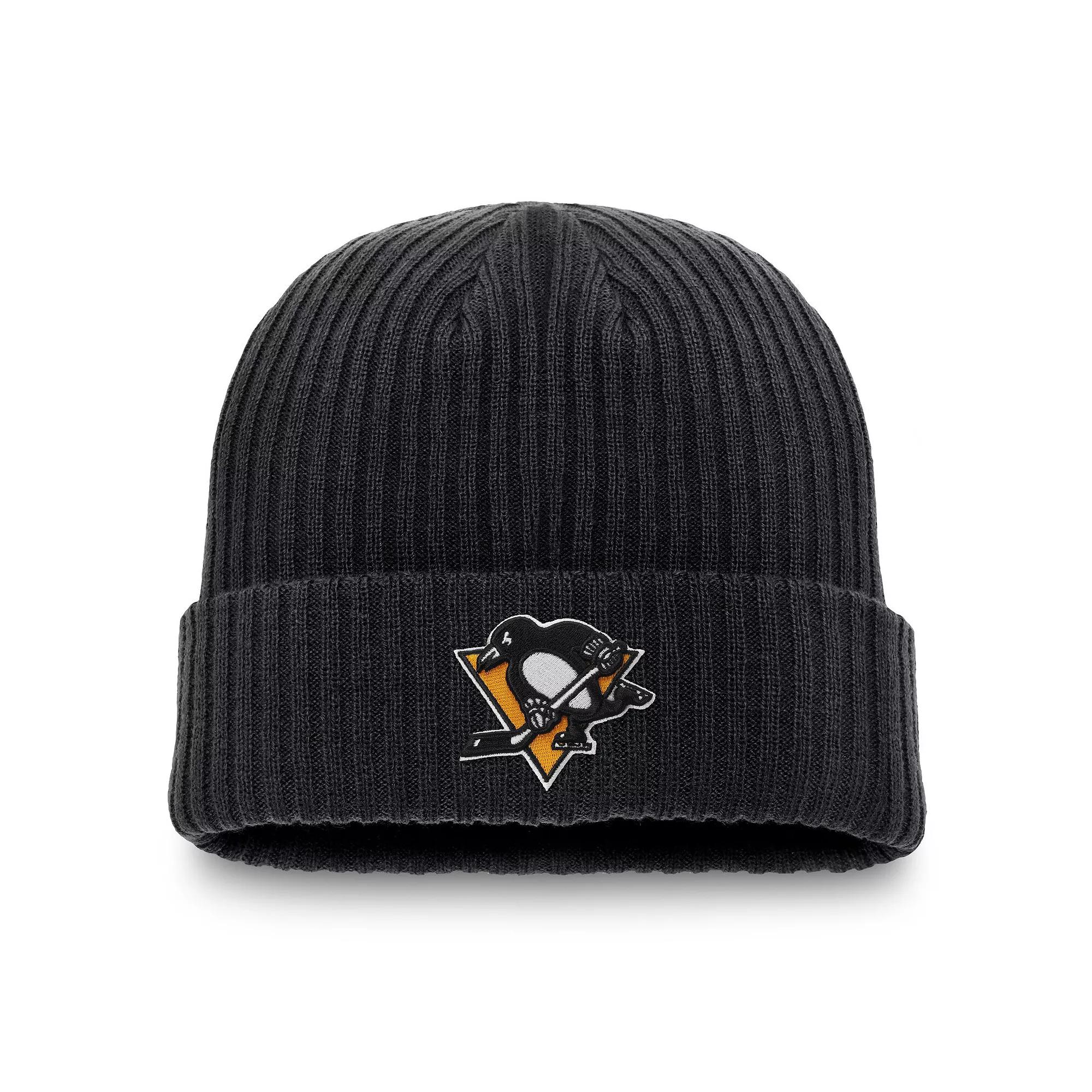 Men's Fanatics Black Pittsburgh Penguins Component Cuffed Knit Hat Product Image