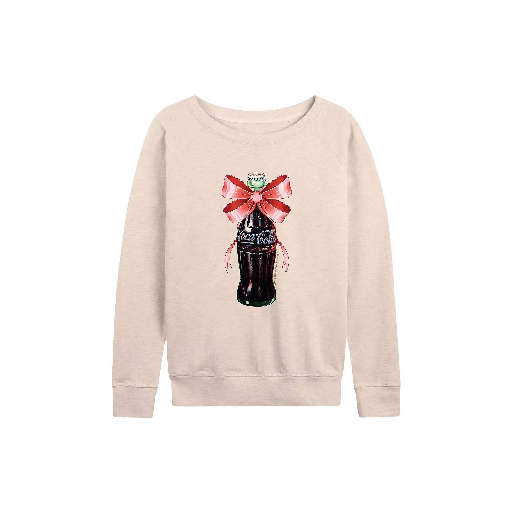 Women's Coca-Cola Bottle Bow French Terry Long Sleeve Tee,  Product Image