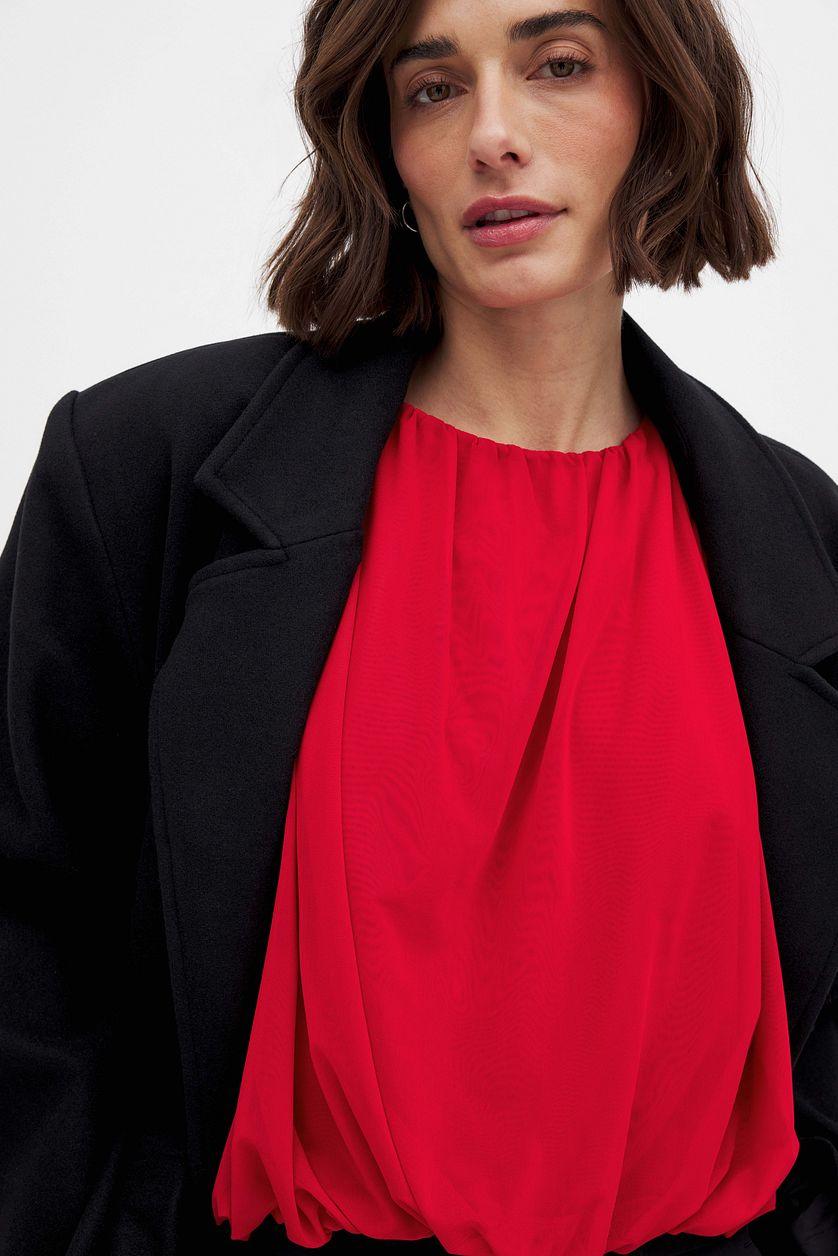 Sharp Shoulder Mesh Top Product Image