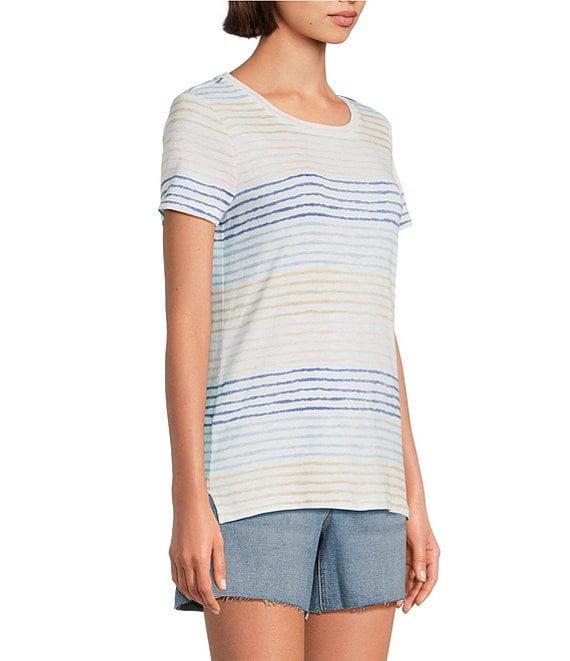 Tommy Bahama Ashby Isles Seabright Stripe Slub Ribbed Knit Crew Neck Short Sleeve Tee Product Image