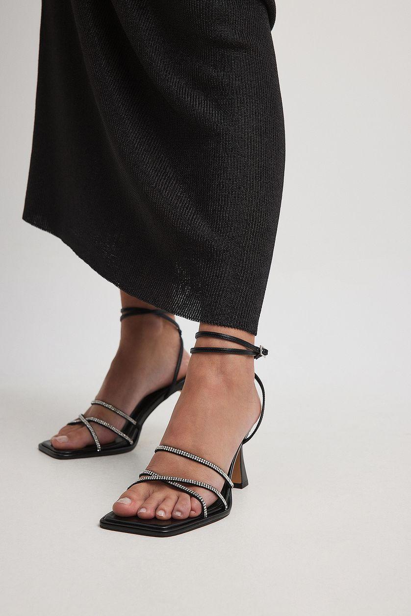 Rhinestone Squared Toe Heels Product Image