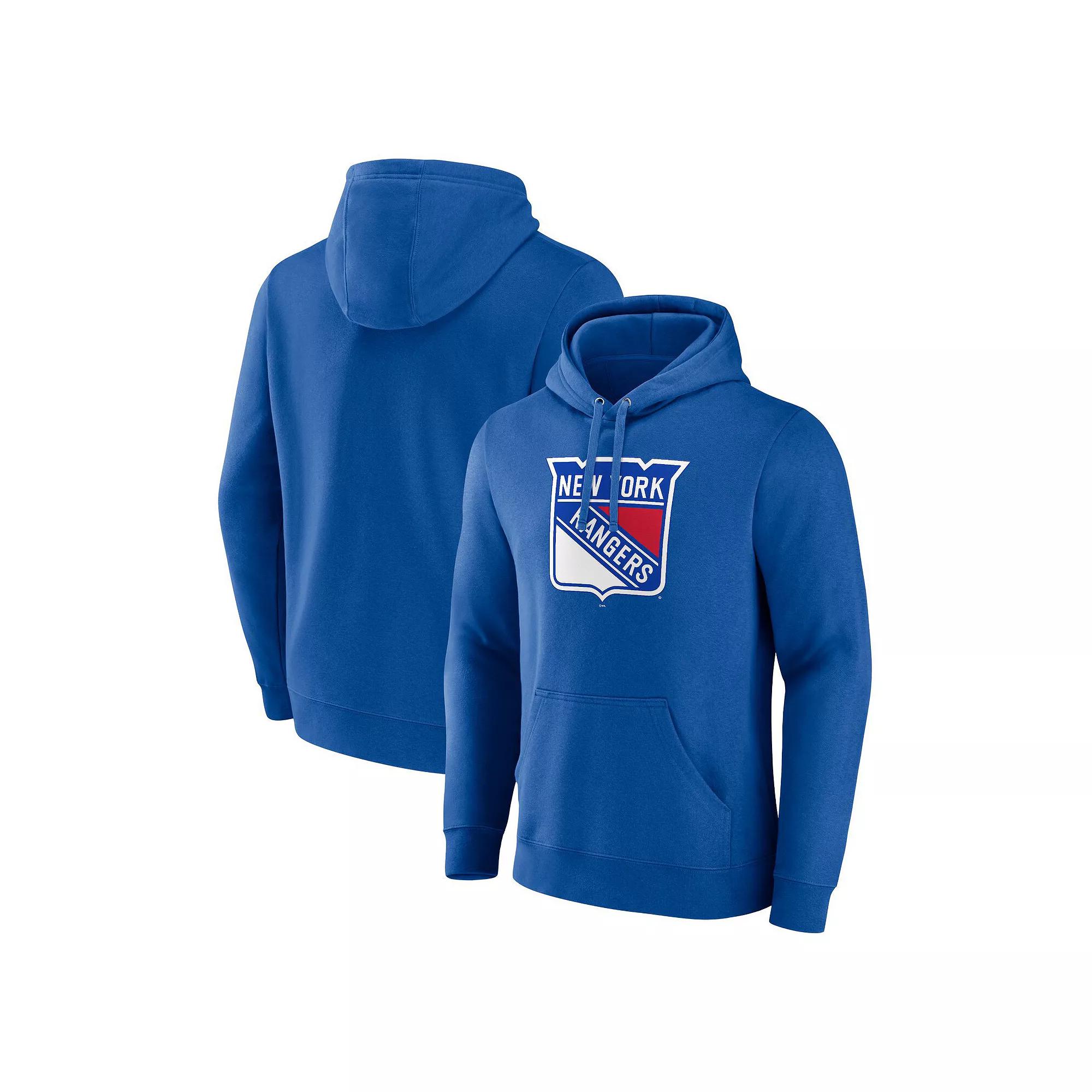 Men's Fanatics Branded Blue New York Rangers Primary Logo Pullover Hoodie,  Product Image