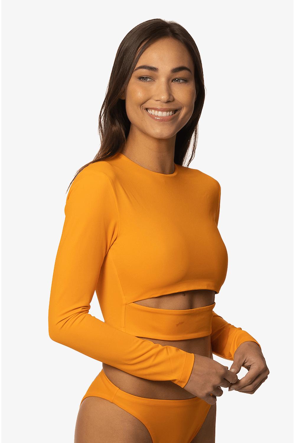 Taranaki Long Sleeved Crop Cut-Out Rashguard - Harmony Female Product Image