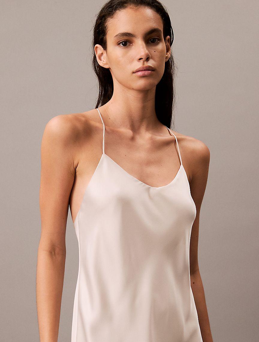 Satin Crossback Slip Dress Product Image