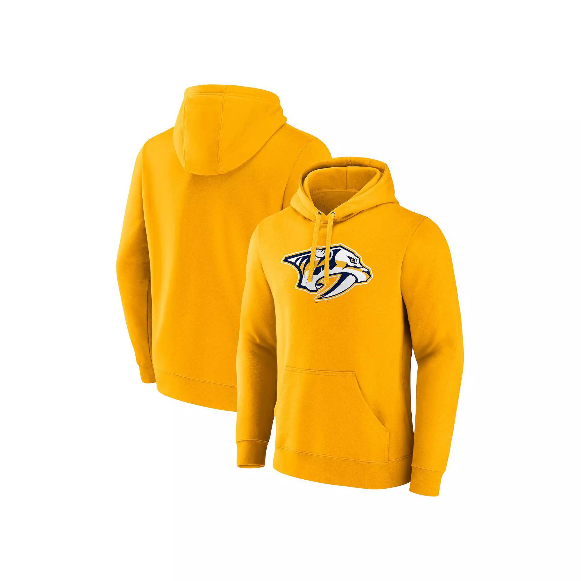 Men's Fanatics Branded Gold Nashville Predators Primary Logo Pullover Hoodie,  Product Image