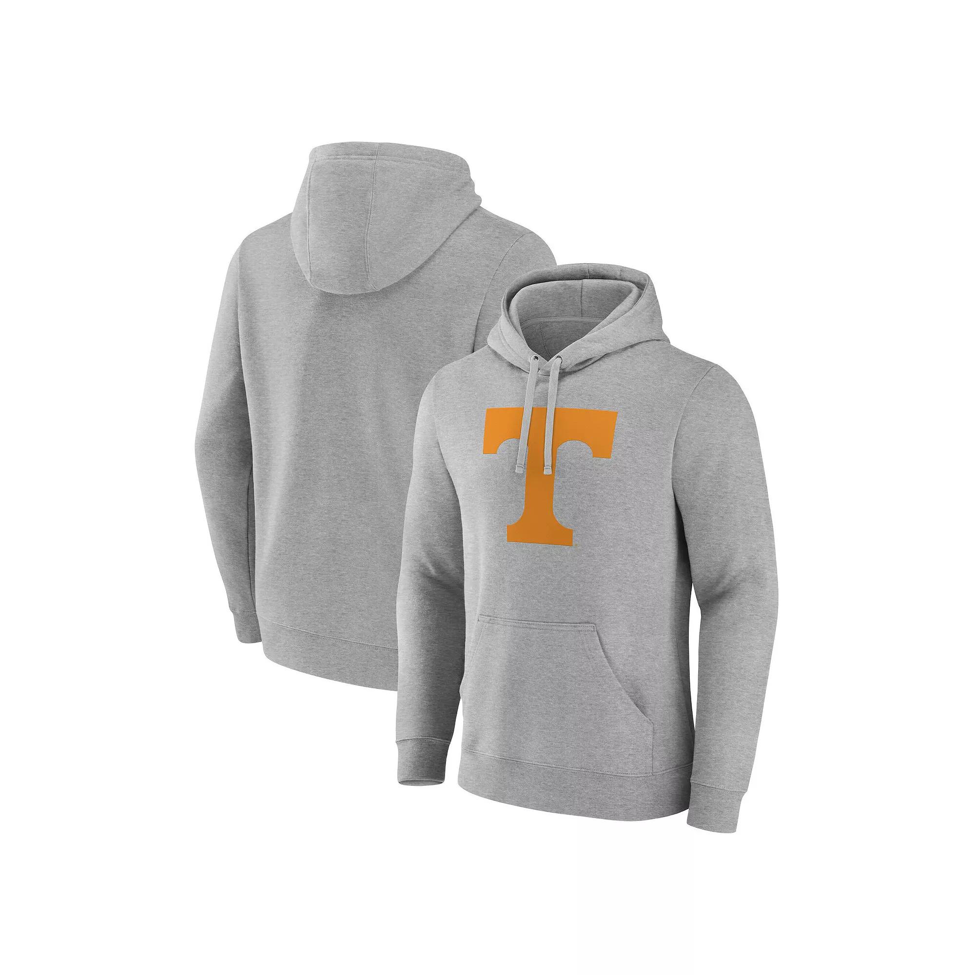 Men's Fanatics Heather Gray Tennessee Volunteers Primary Logo Pullover Hoodie, Size: Medium, Grey Product Image