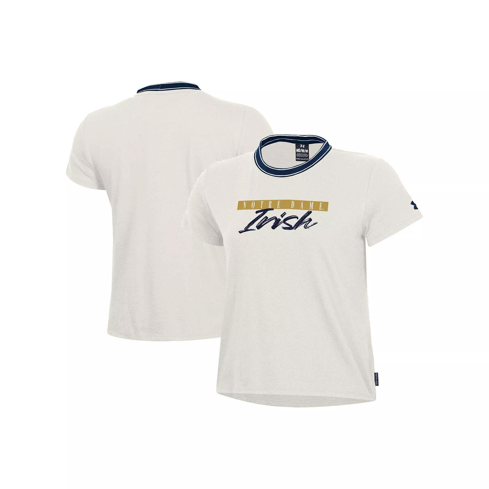 Women's Under Armour White Notre Dame Fighting Irish Iconic T-Shirt,  Product Image