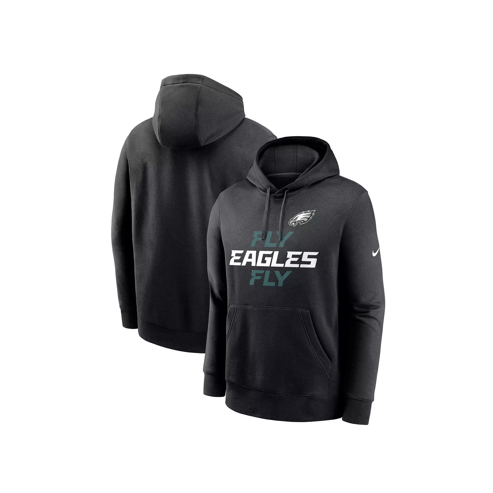 Men's Nike Black Philadelphia Eagles Fly Eagles Fly Club Fleece Pullover Hoodie,  Product Image