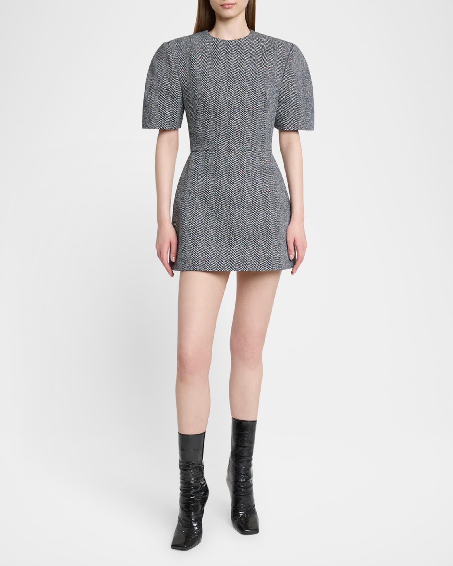 Cotton Twill Herringbone Mini Dress Product Image