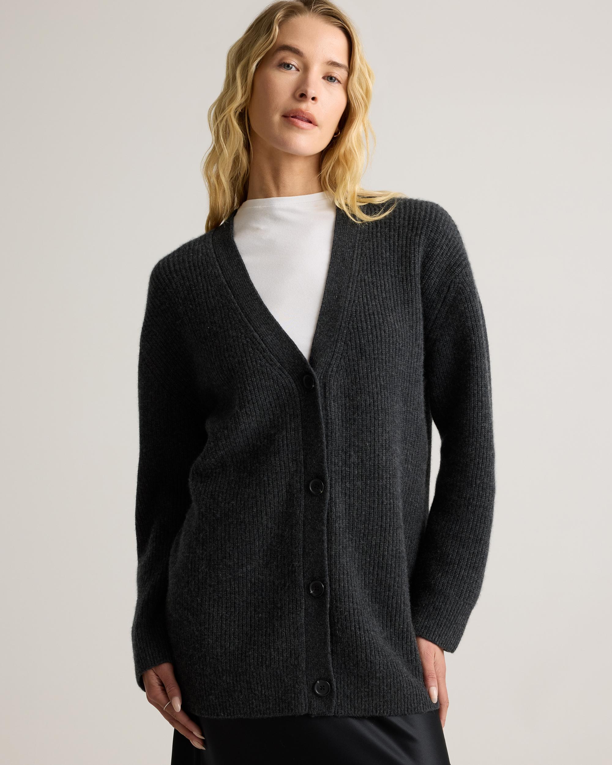Quince | Women's Mongolian Cashmere Oversized Boyfriend Cardigan Sweater Size XL Product Image