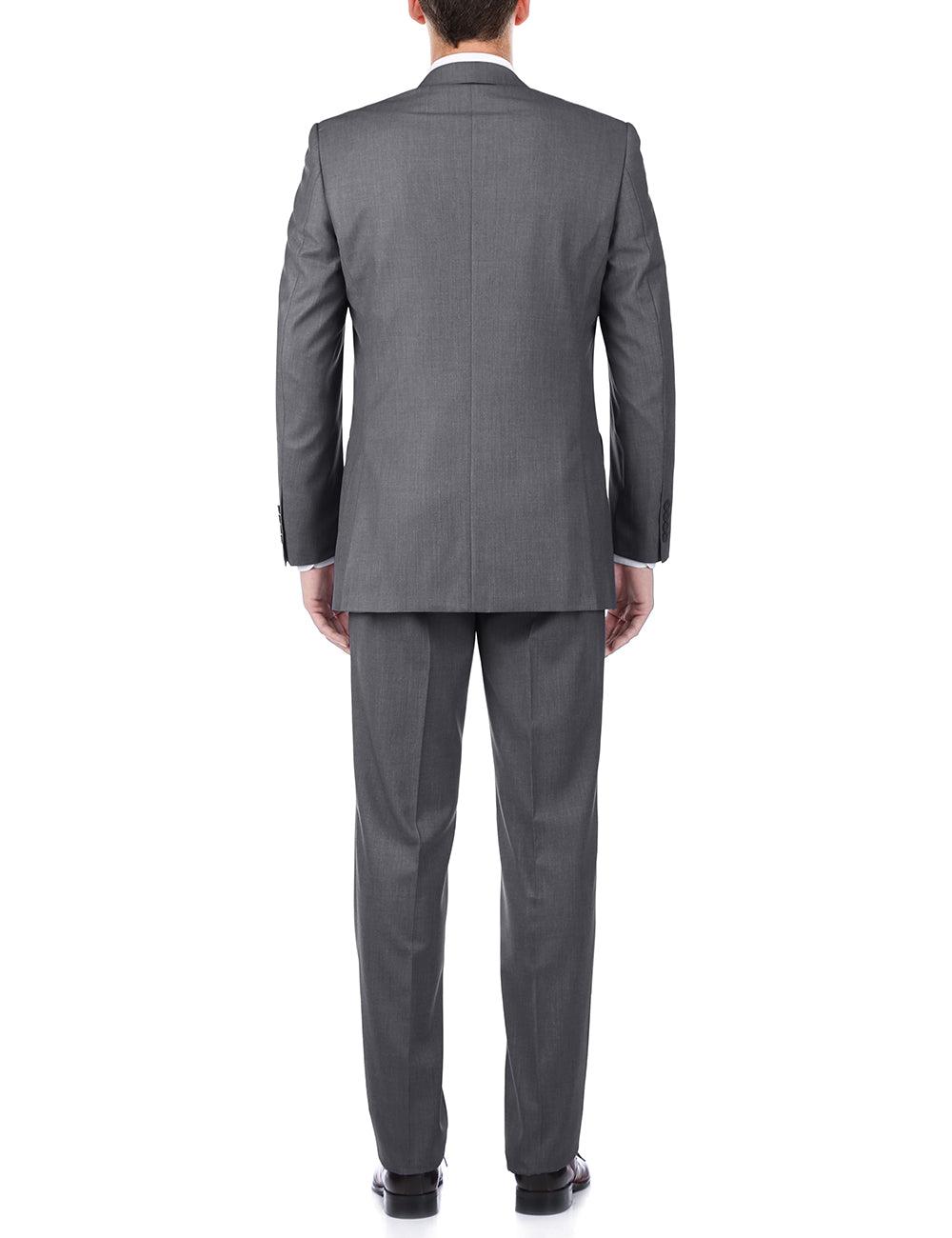 Bevagna Collection - Gray 100% Virgin Wool Regular Fit Pick Stitched 2 Piece Suit Product Image