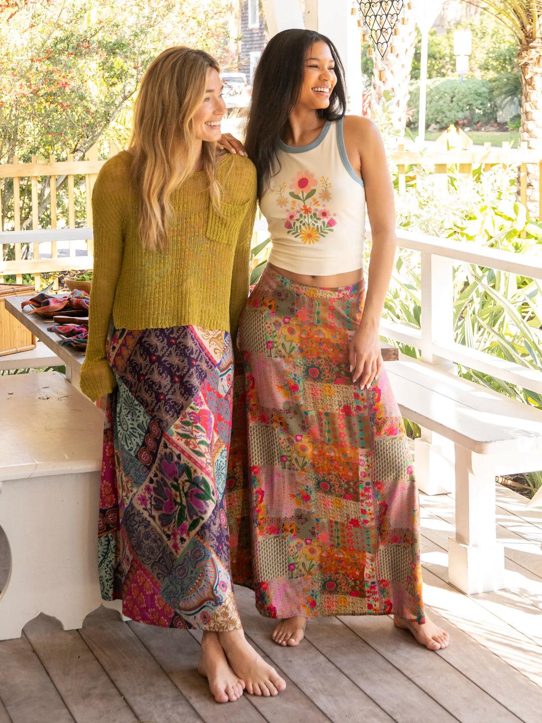 Ringer Tank Top - Ivory Folk Flower Product Image