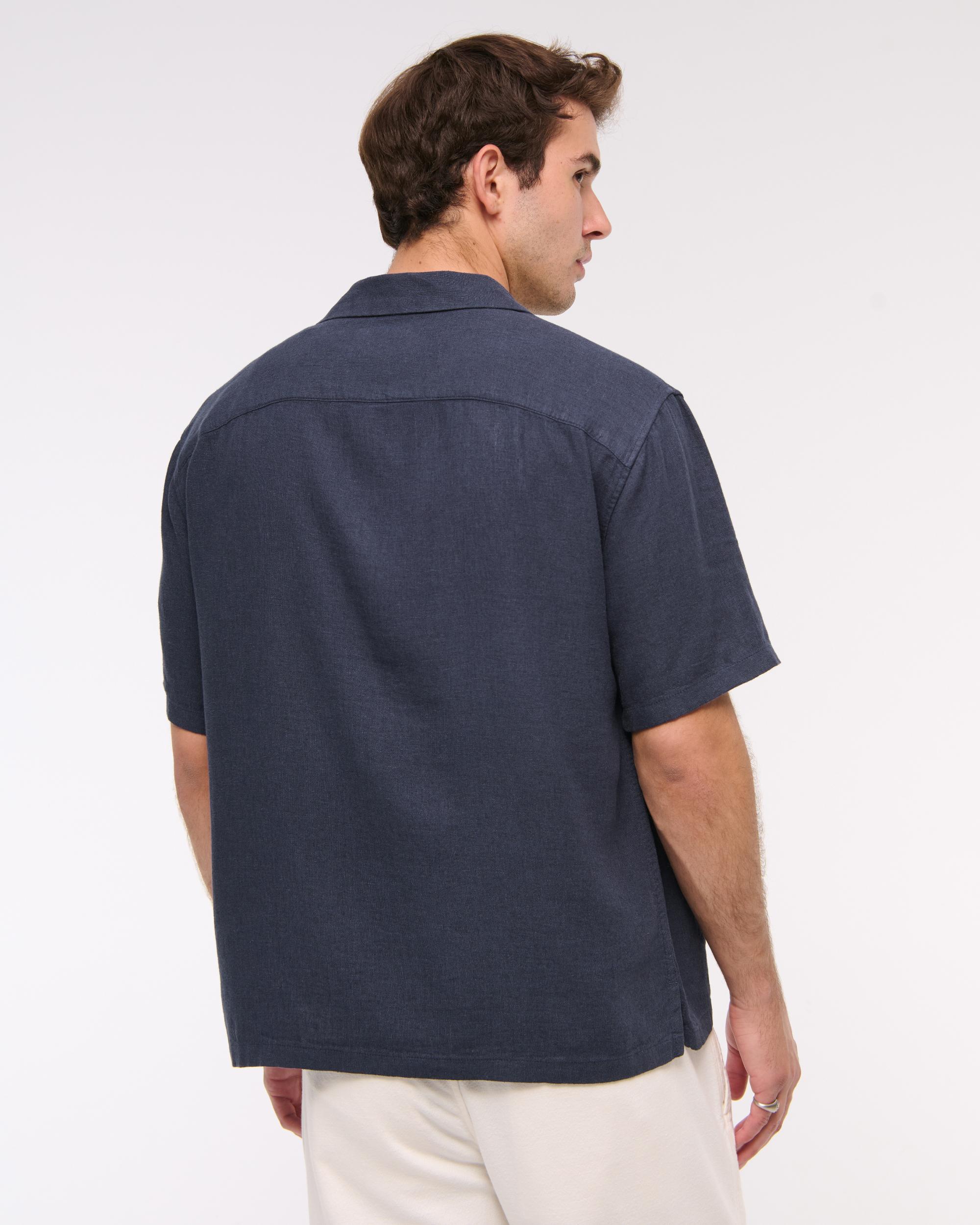 Camp Collar Summer Linen-Blend Shirt Product Image