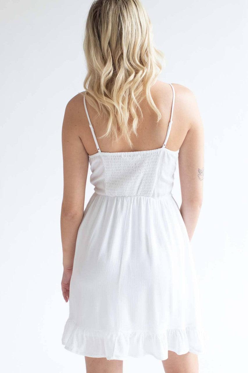 White Crochet Top Dress Product Image