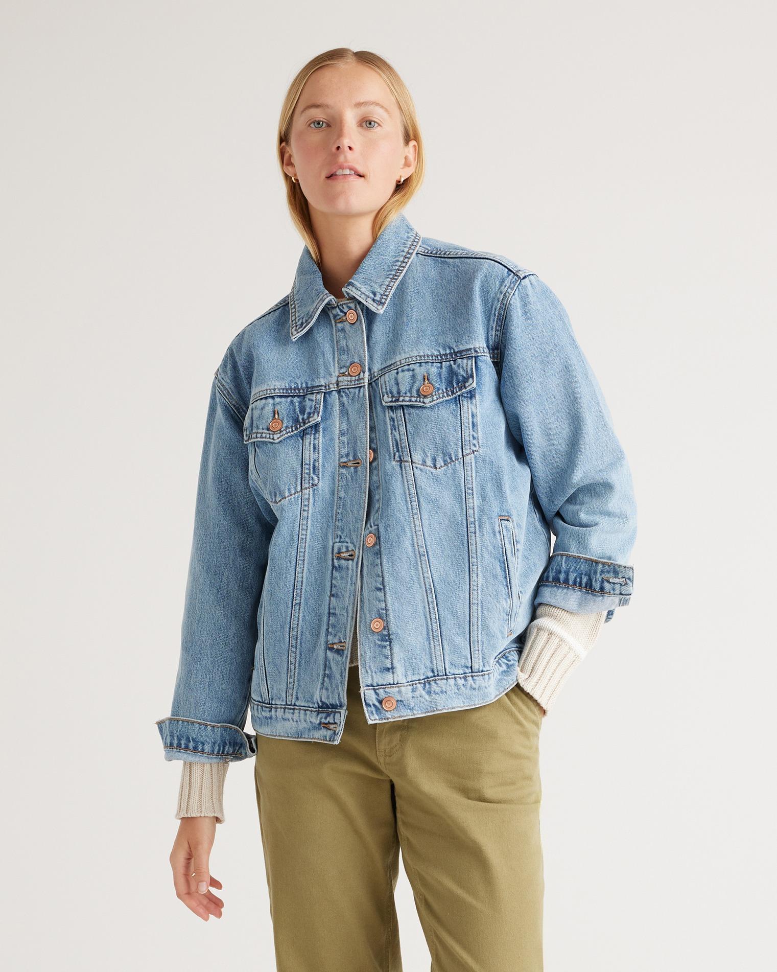 Quince | Women's OverSized Denim Jacket Size XL, Organic Cotton Product Image