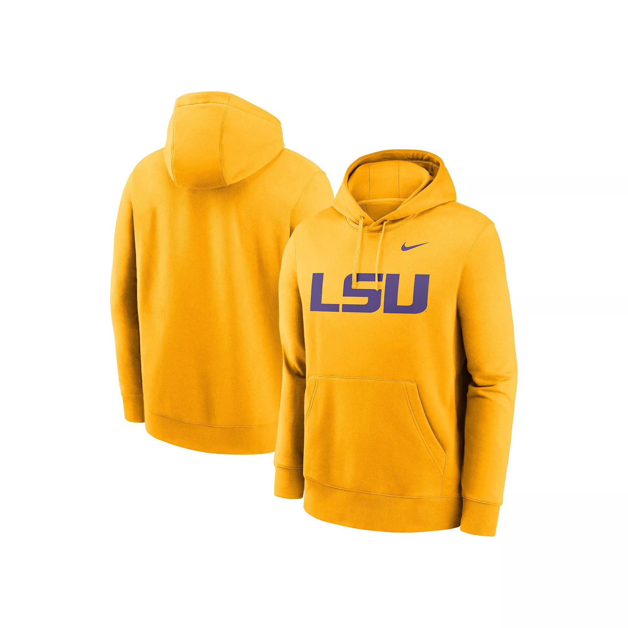 Men's Nike Gold LSU Tigers Primetime Evergreen Club Fleece Pullover Hoodie, Size: XL Product Image