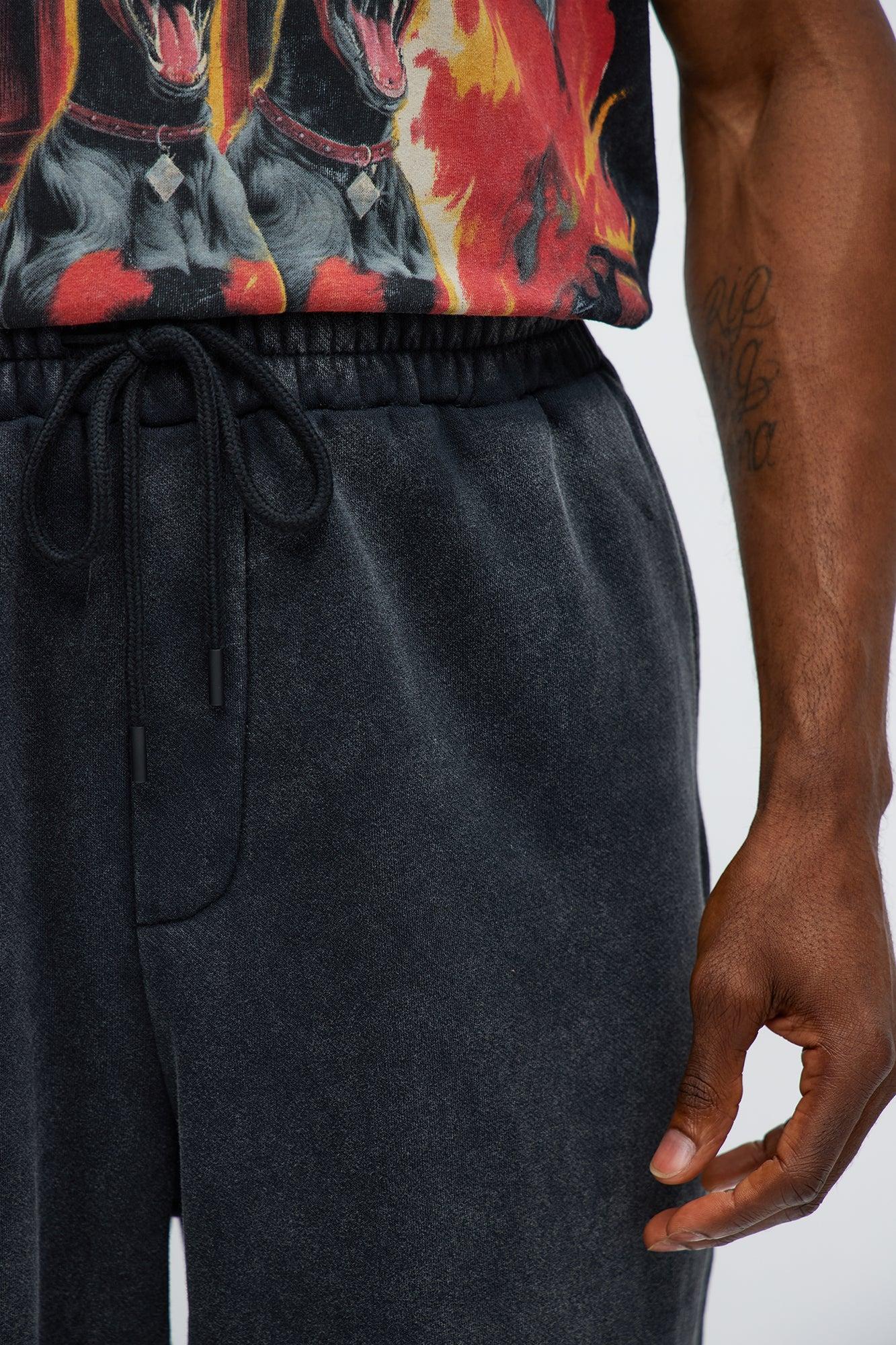 Tyson Loose Fit Washed Shorts - Black Wash Male Product Image