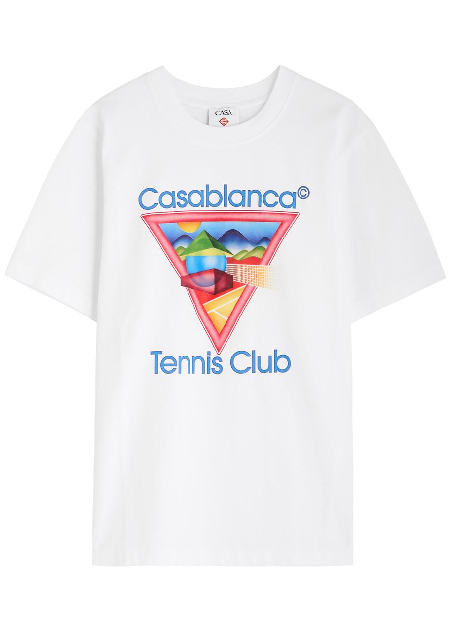 CASABLANCA Cotton Crew Neck T-shirt With Graphic Print In White Product Image